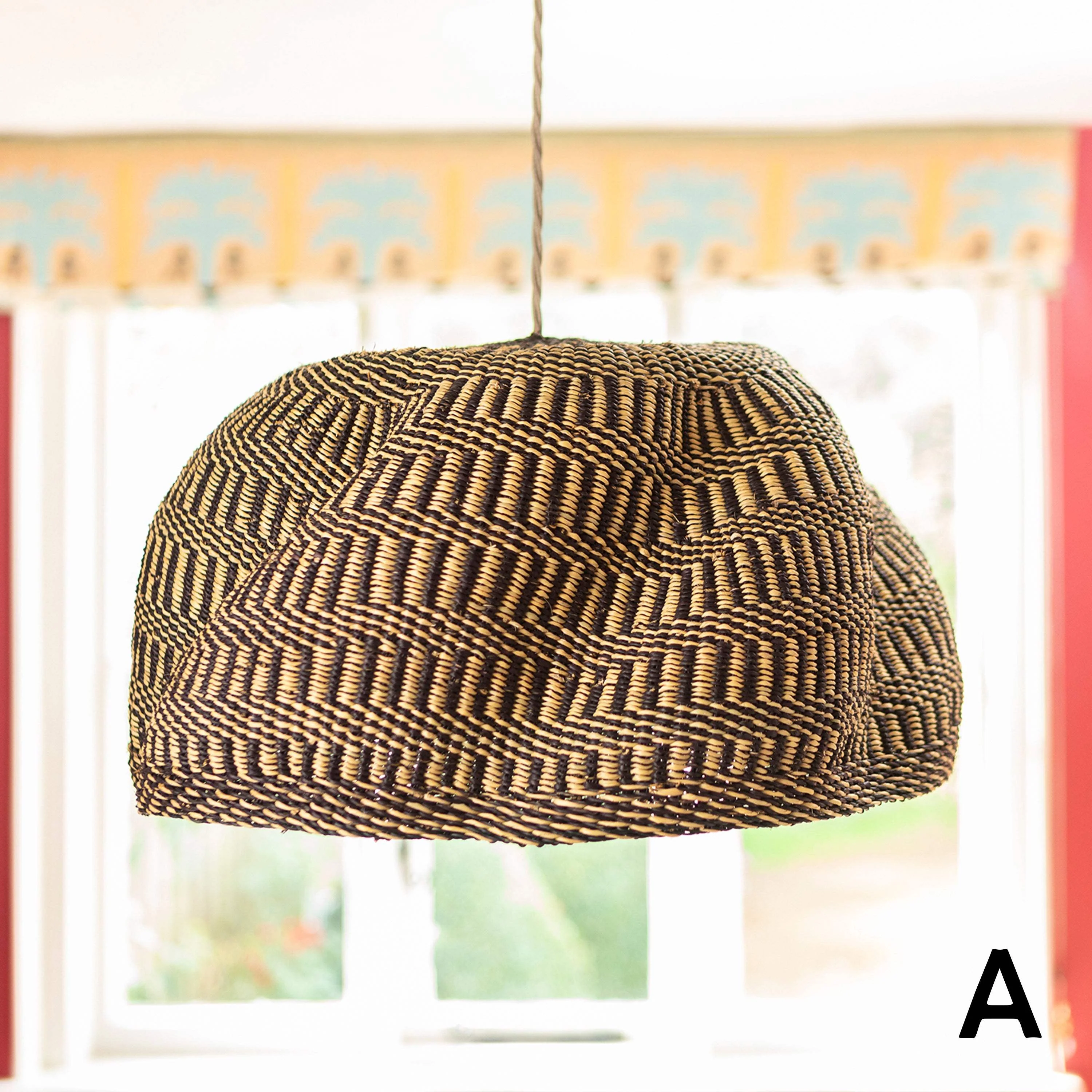 Woven Colourful Basket Pendant Light Large - Image 4