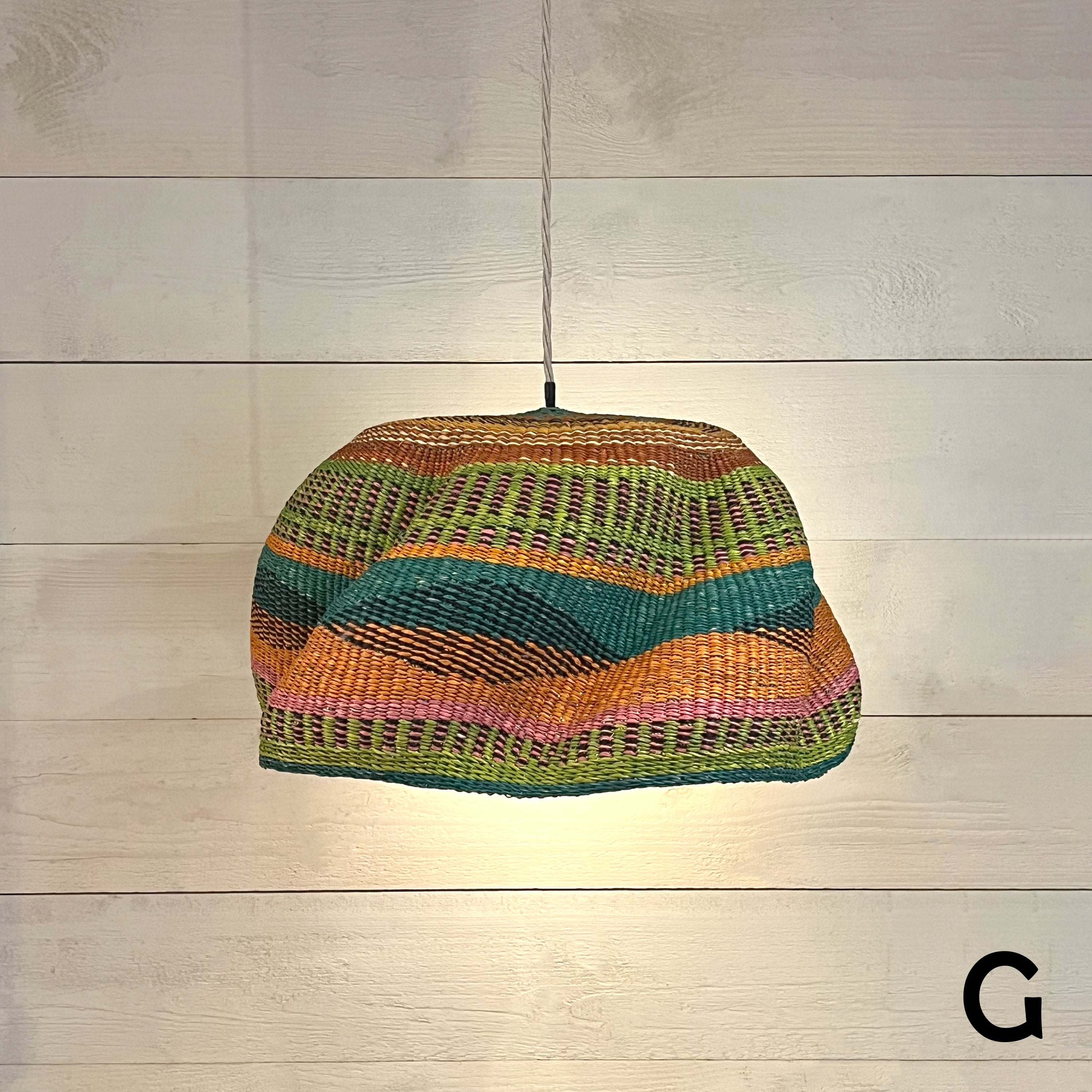 Woven Colourful Basket Pendant Light Large - Image 7