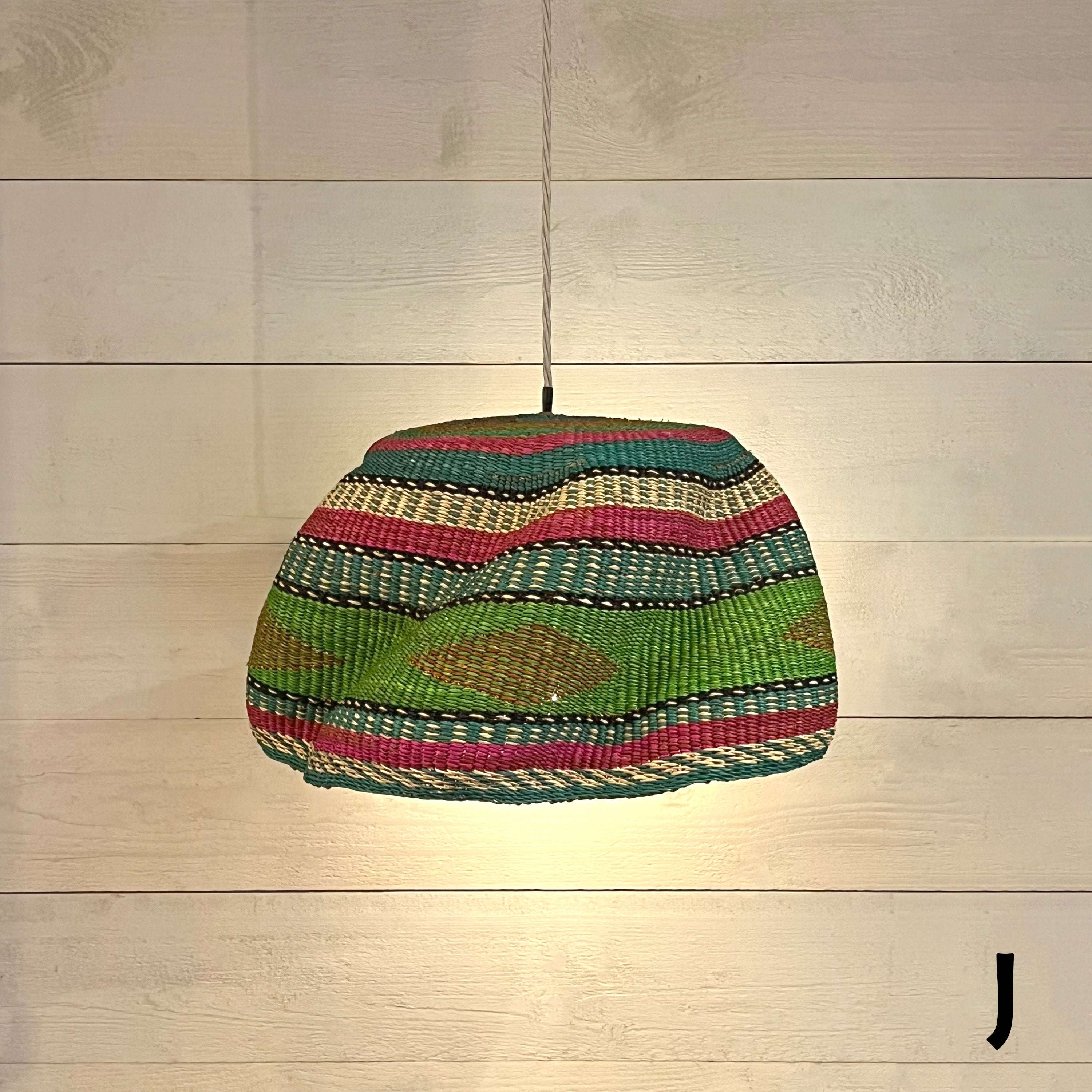 Woven Colourful Basket Pendant Light Large - Image 8