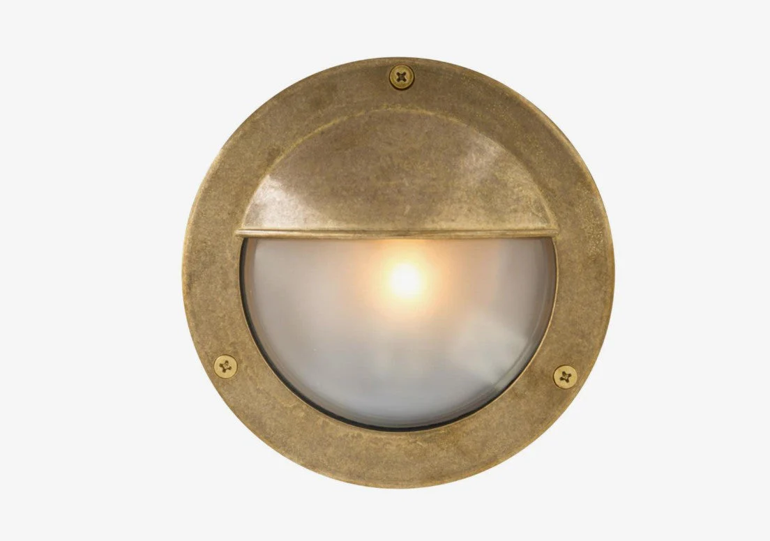 Begawan Round Brass Outdoor Wall Light 14cm IP64