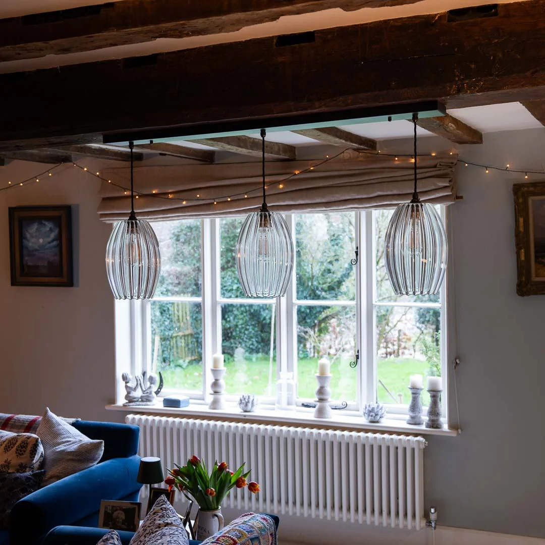 Bespoke Bar Pendant Light & 3 Camber Medium Shades - Image 3