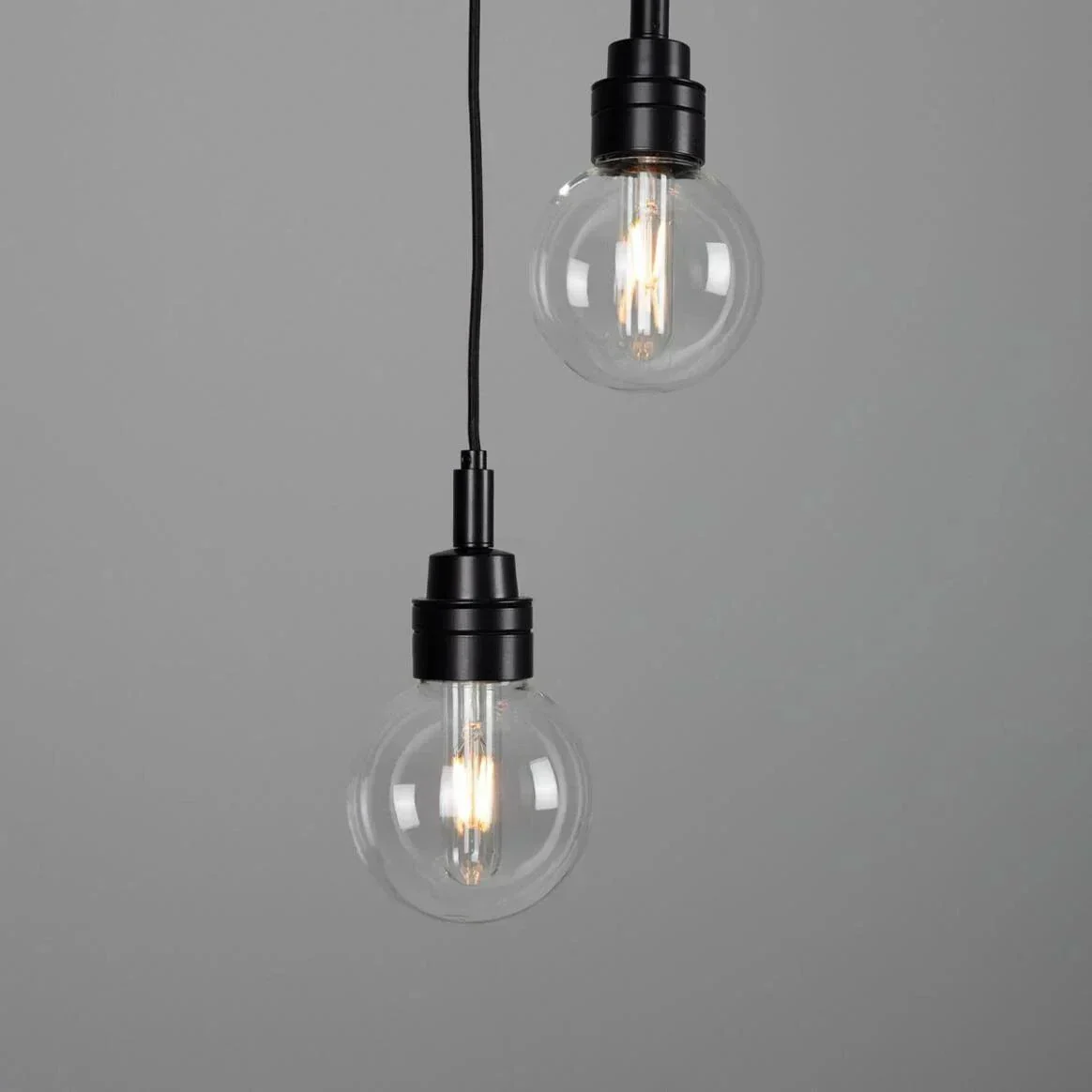 Bo Bathroom 5 Drop Cluster Pendant Light in Matt Black - Image 2