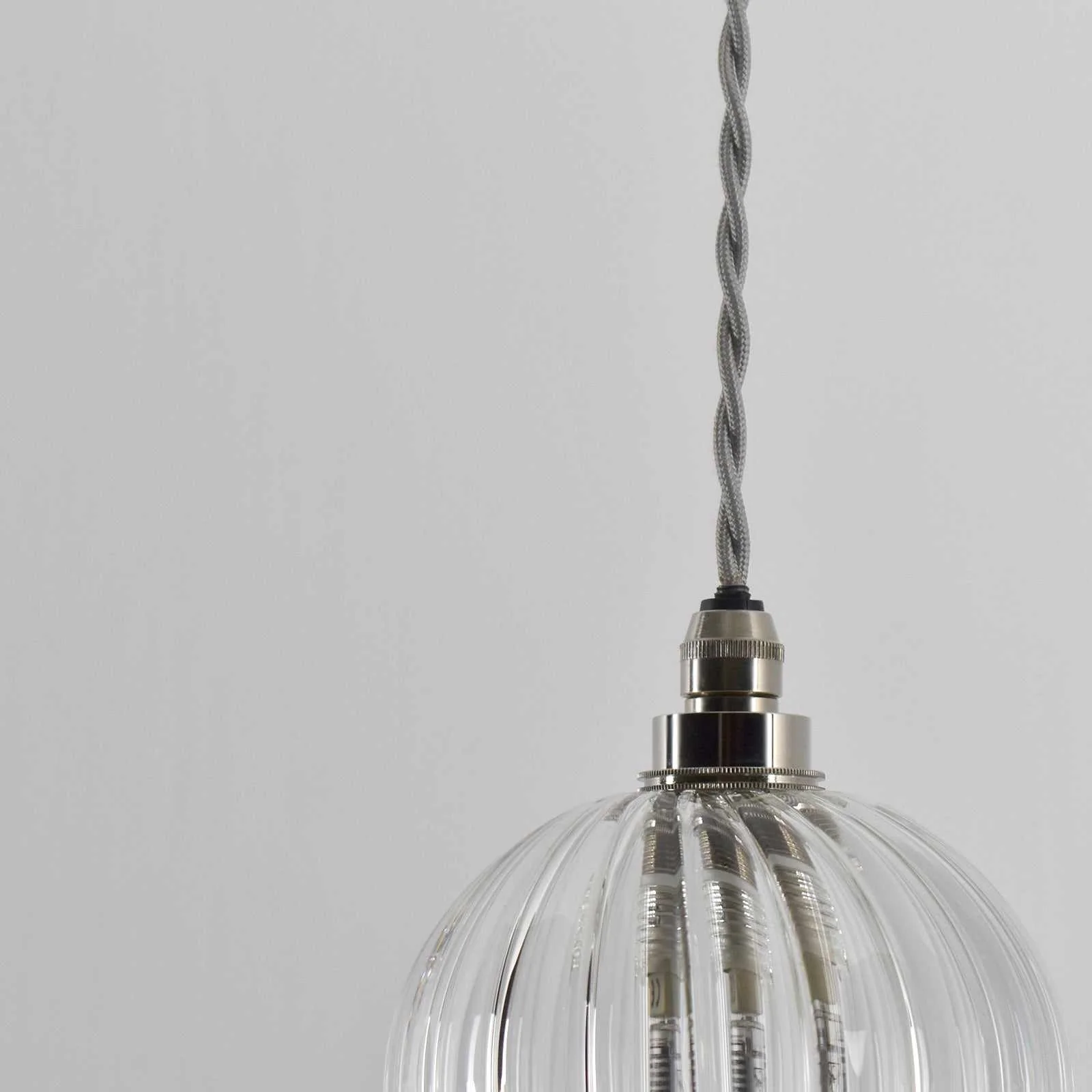 Bodium Small Ribbed Glass Shade Bathroom Pendant Light - Image 3