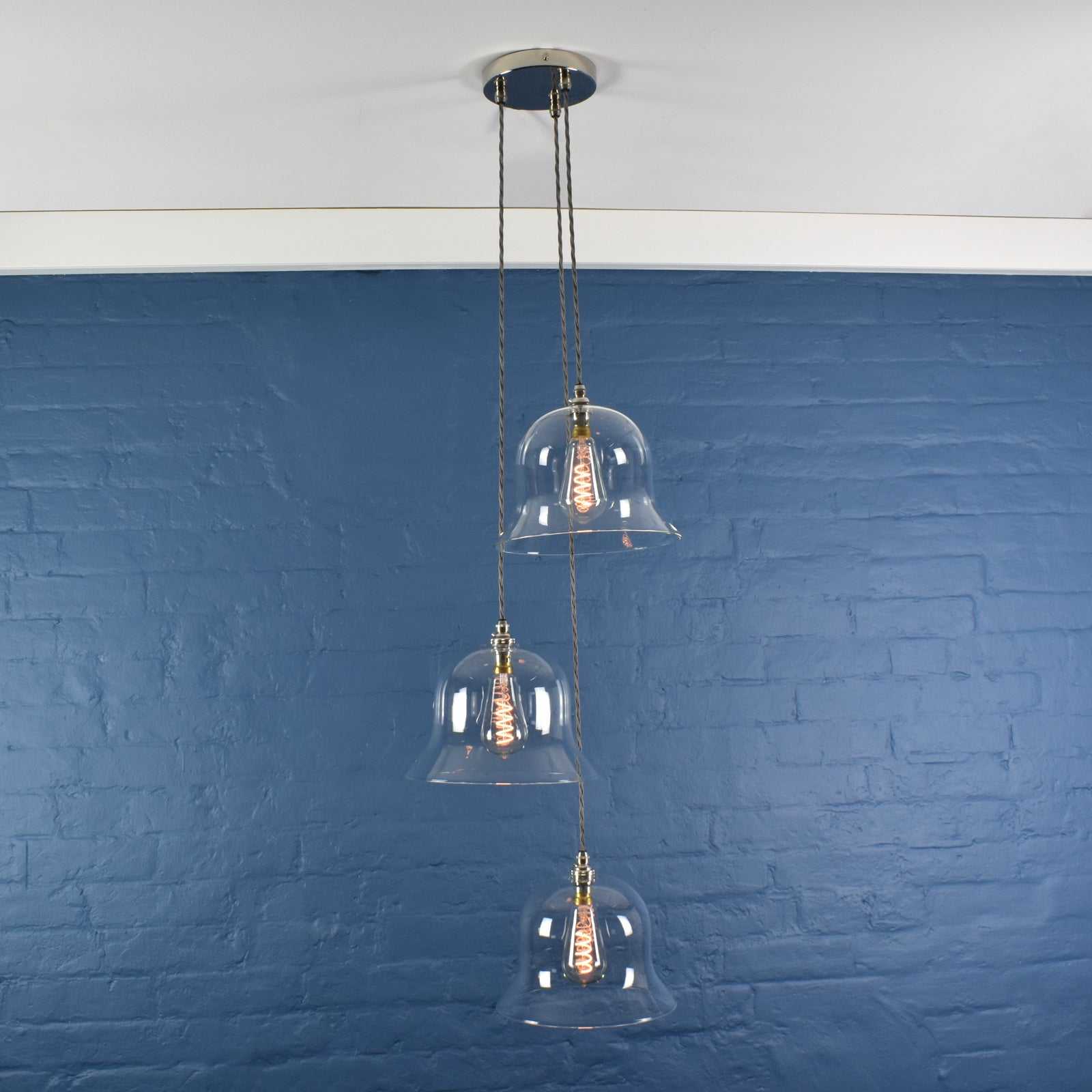 Bodium Large Clear Glass Shade Cluster Pendant Light