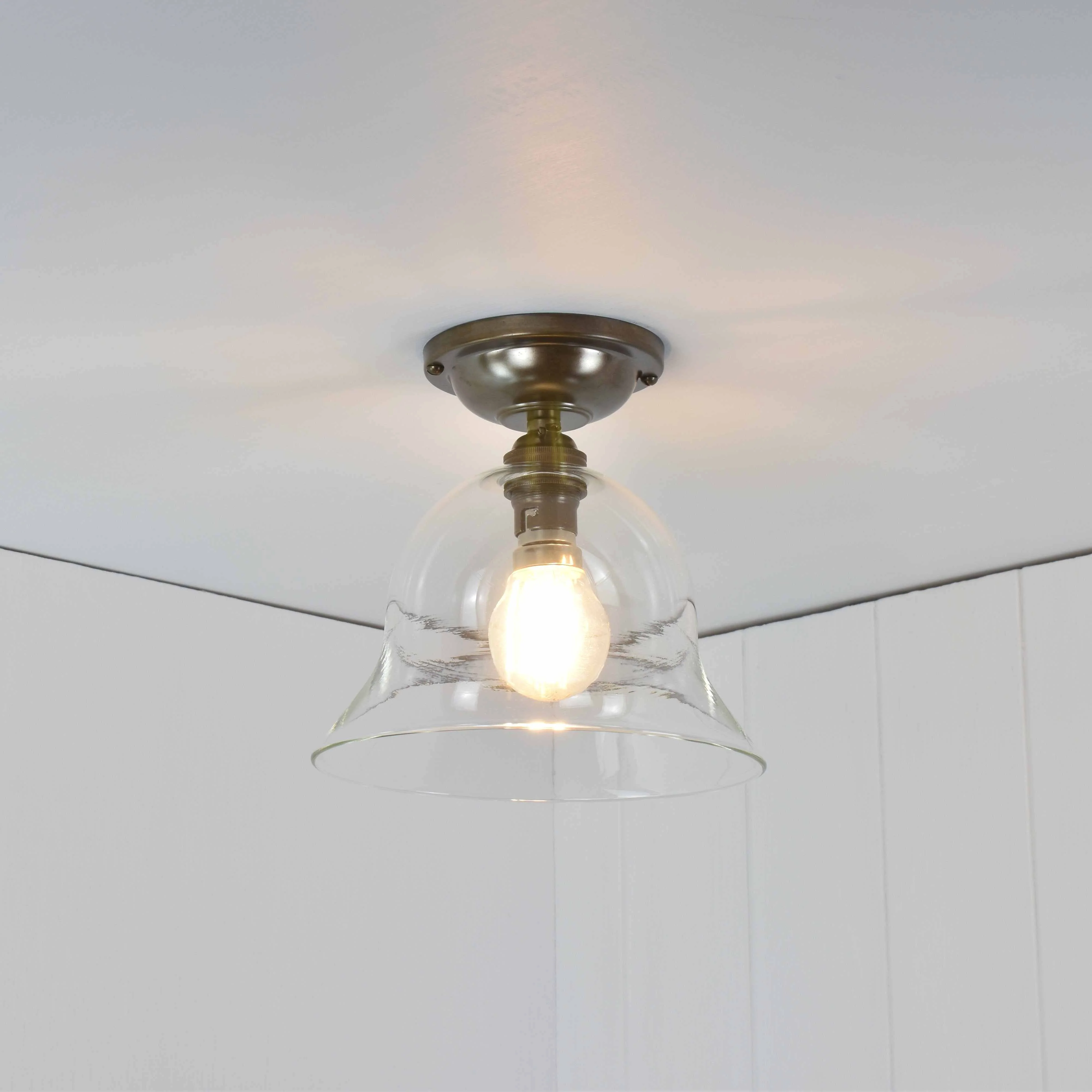 Bodium Small Clear Glass Shade Flush Ceiling Light