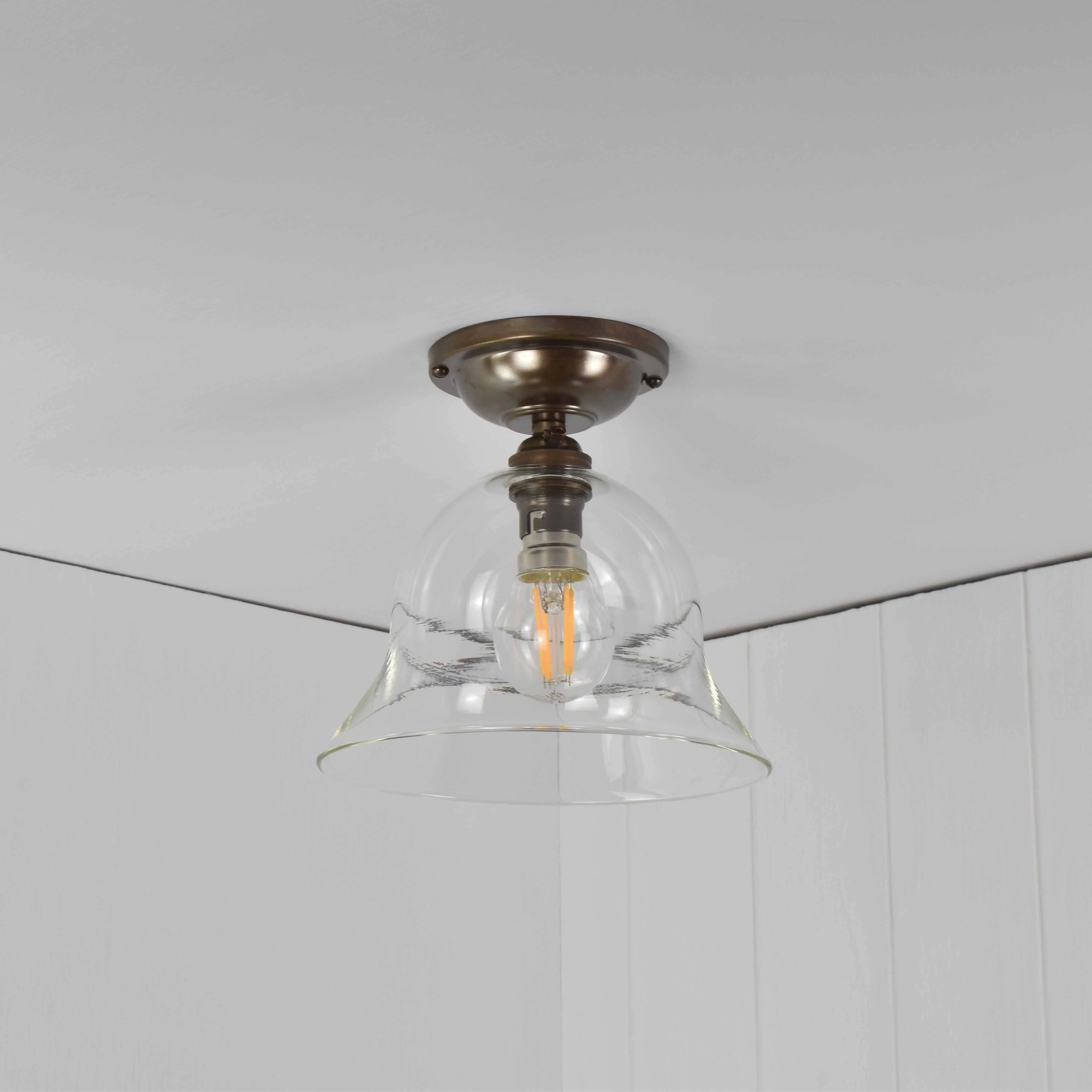 Bodium Small Clear Glass Shade Flush Ceiling Light - Image 2