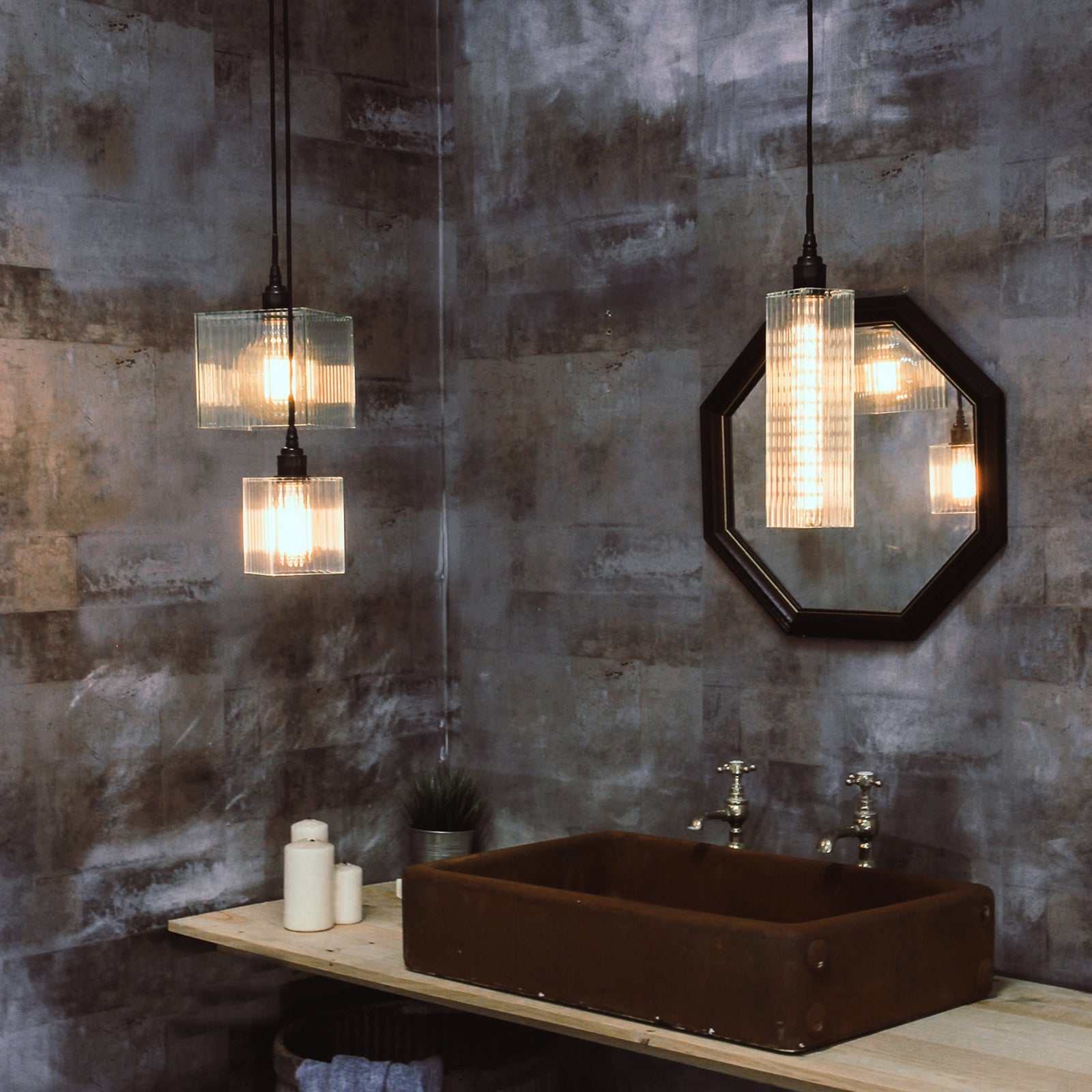 Bramley Bathroom Reeded Globe Pendant Light - Image 4