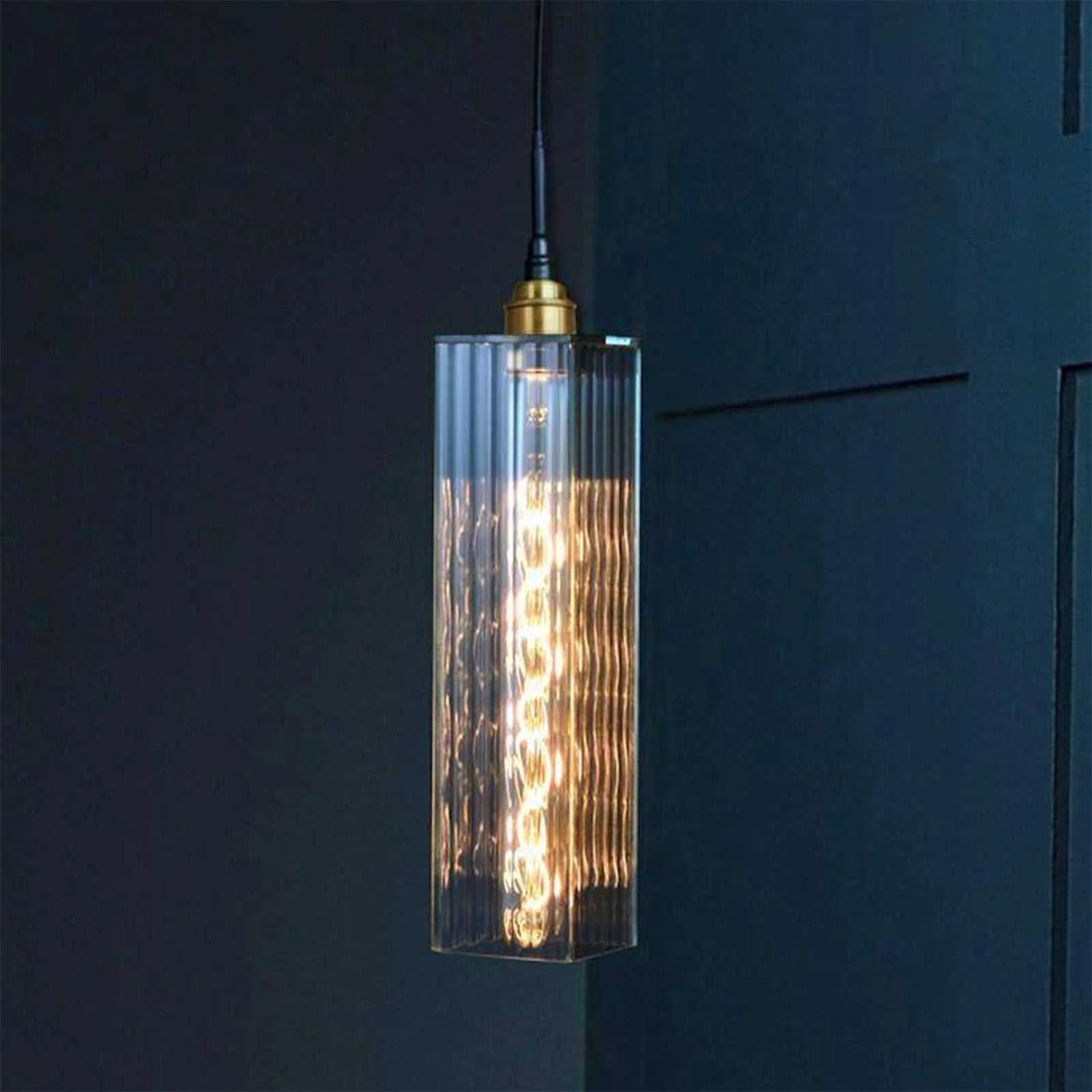 Bramley Bathroom Reeded Long Pendant Light - Image 3