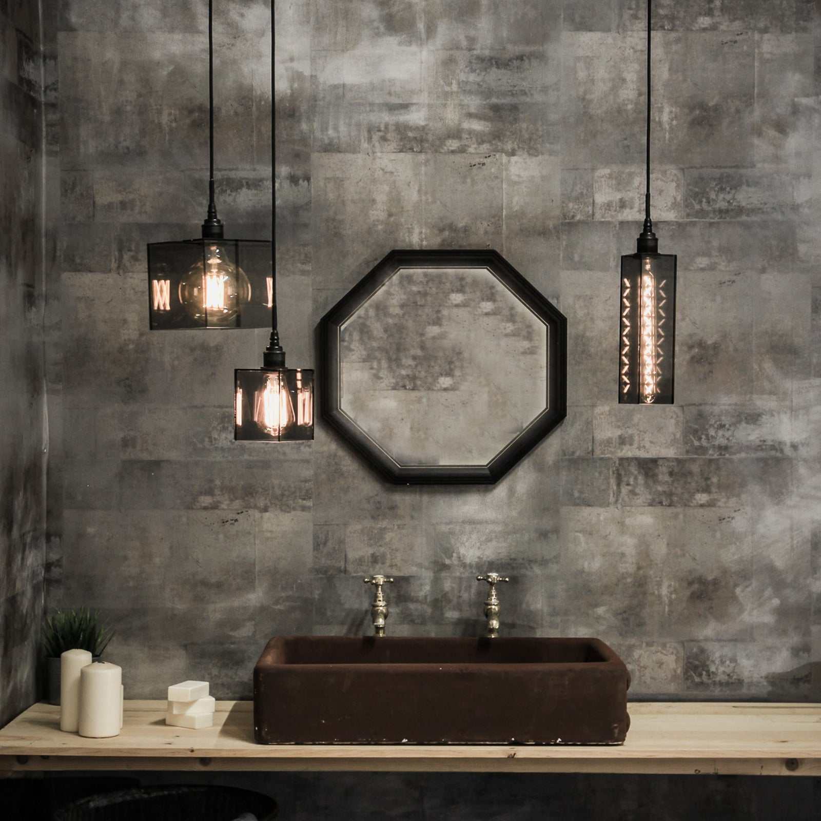 Bramley Bathroom Smoked Long Pendant Light - Image 3