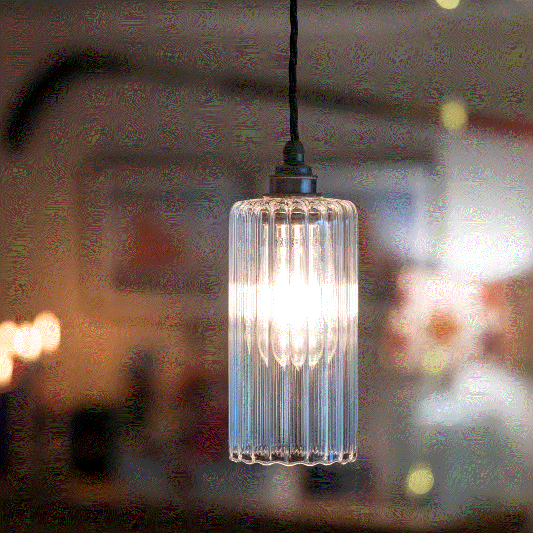 Brook Small Ribbed Glass Pendant Light