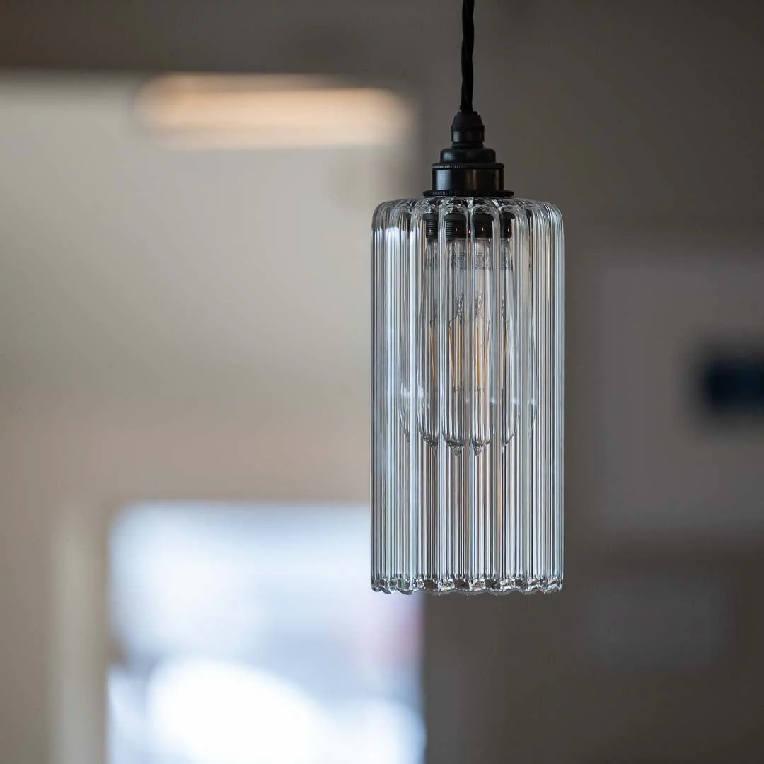 Brook Small Ribbed Glass Pendant Light - Image 2
