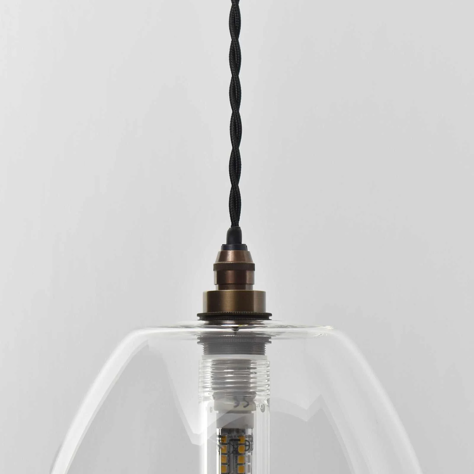 Camber Large Clear Glass Shade Bathroom Pendant Light - Image 3
