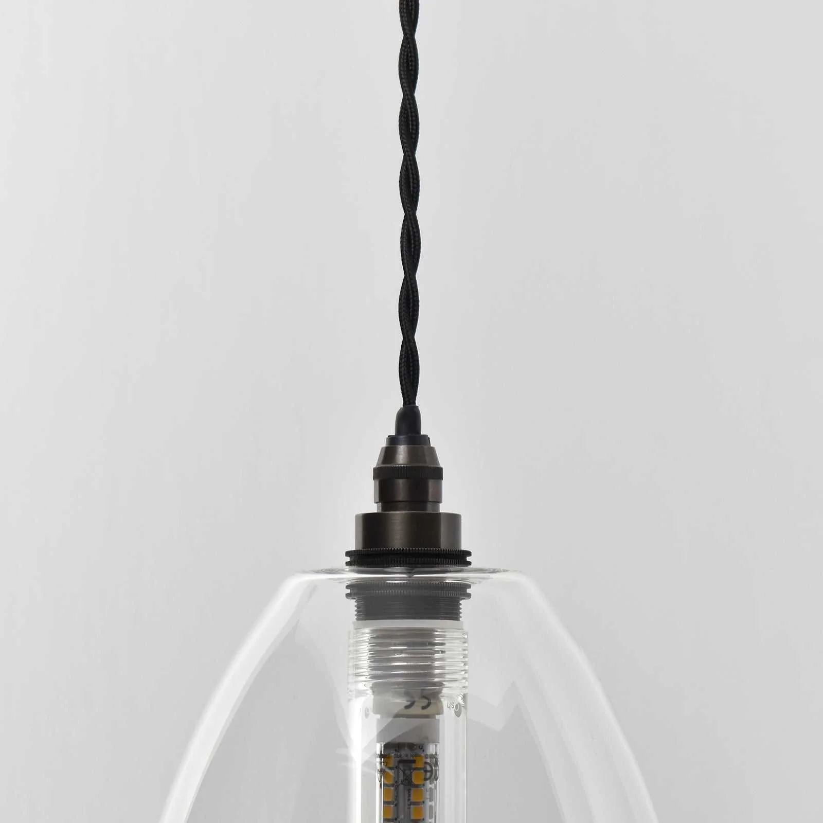 Camber Medium Clear Glass Shade Bathroom Pendant Light - Image 3