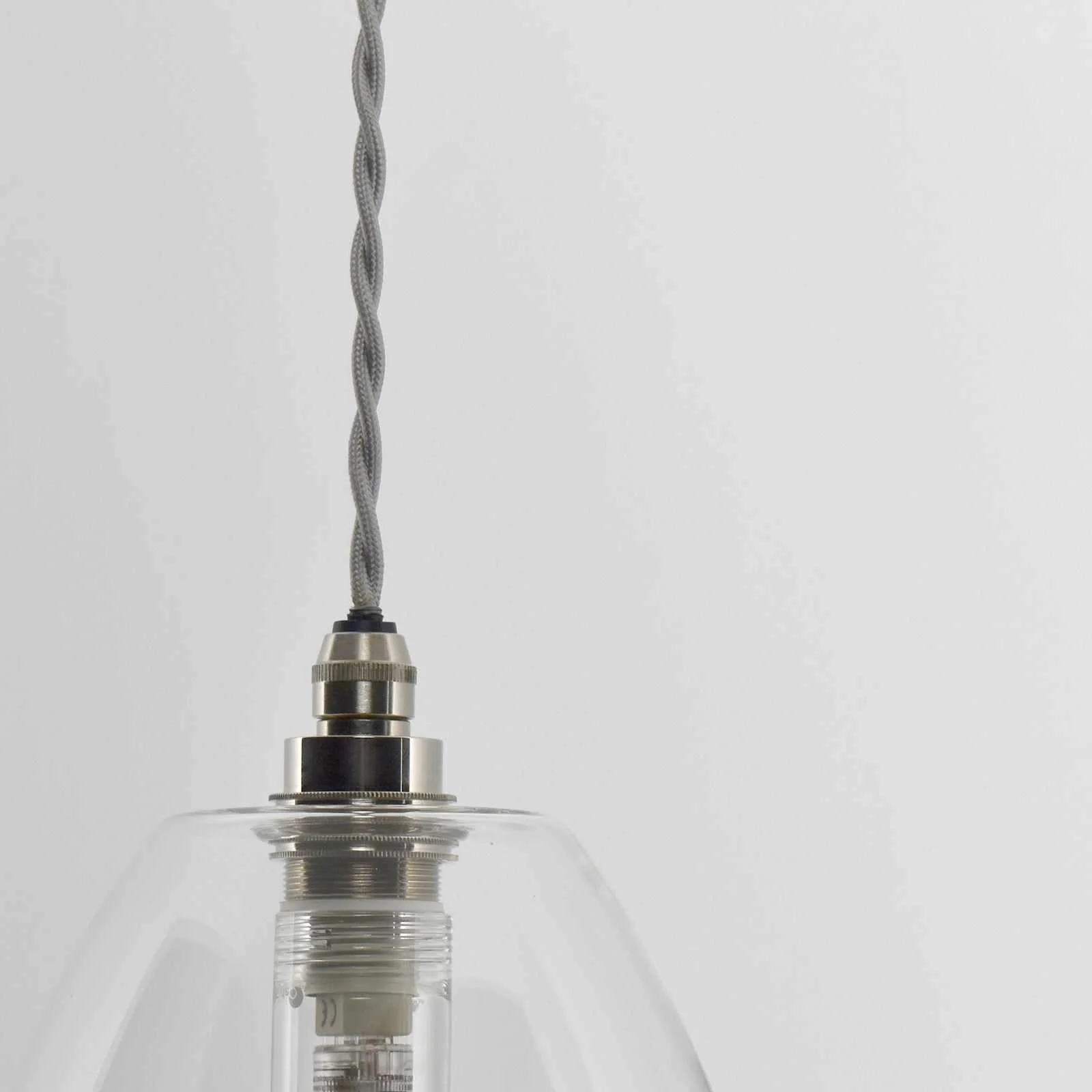 Camber Medium Clear Glass Shade Bathroom Pendant Light - Image 4