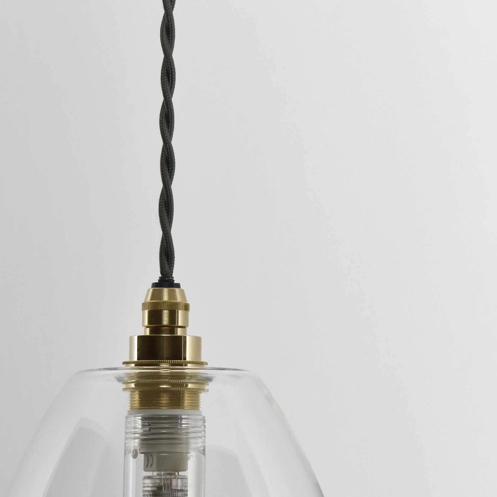 Camber Medium Clear Glass Shade Bathroom Pendant Light - Image 5