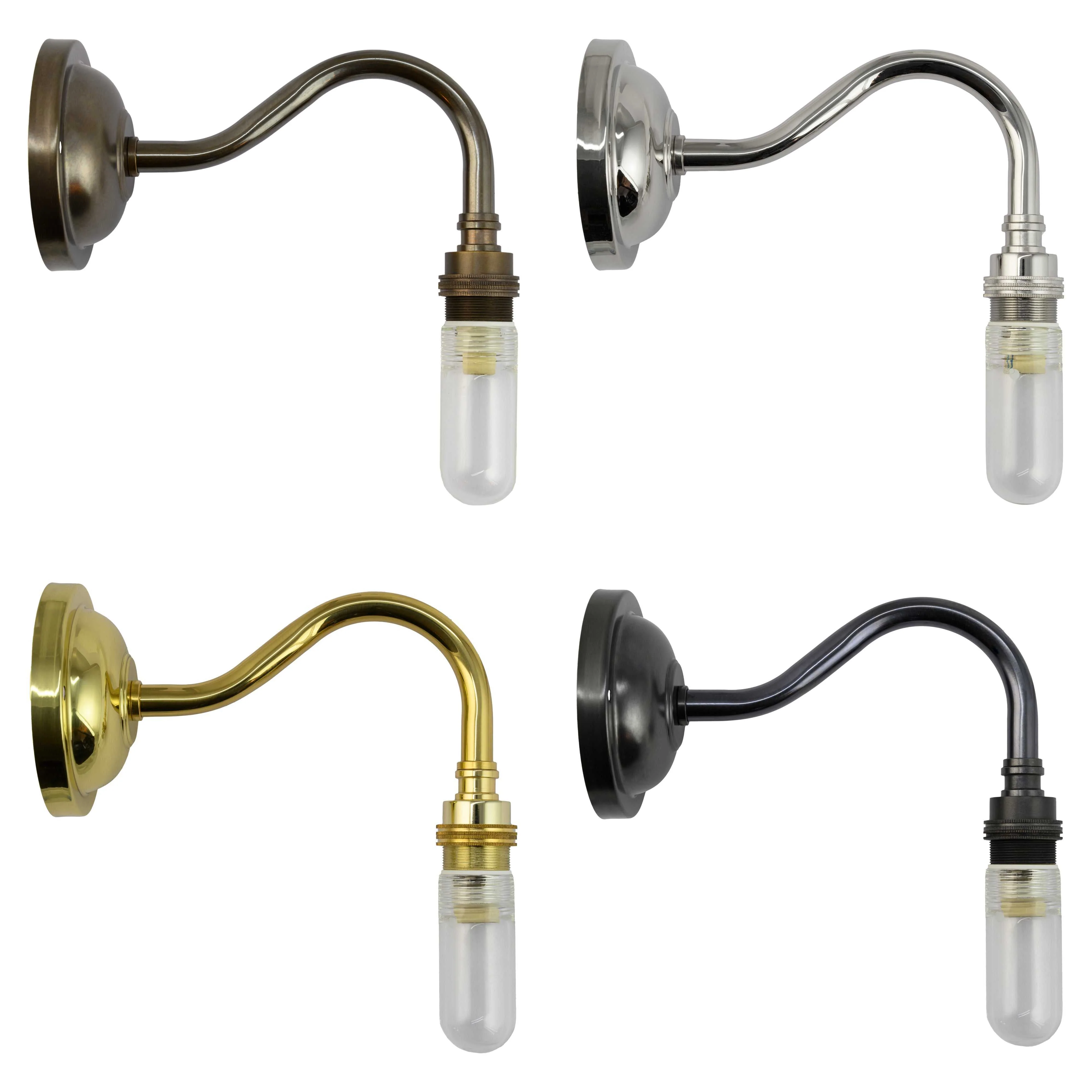 Camber Small Ribbed Glass Shade Bathroom Wall Light - Image 3