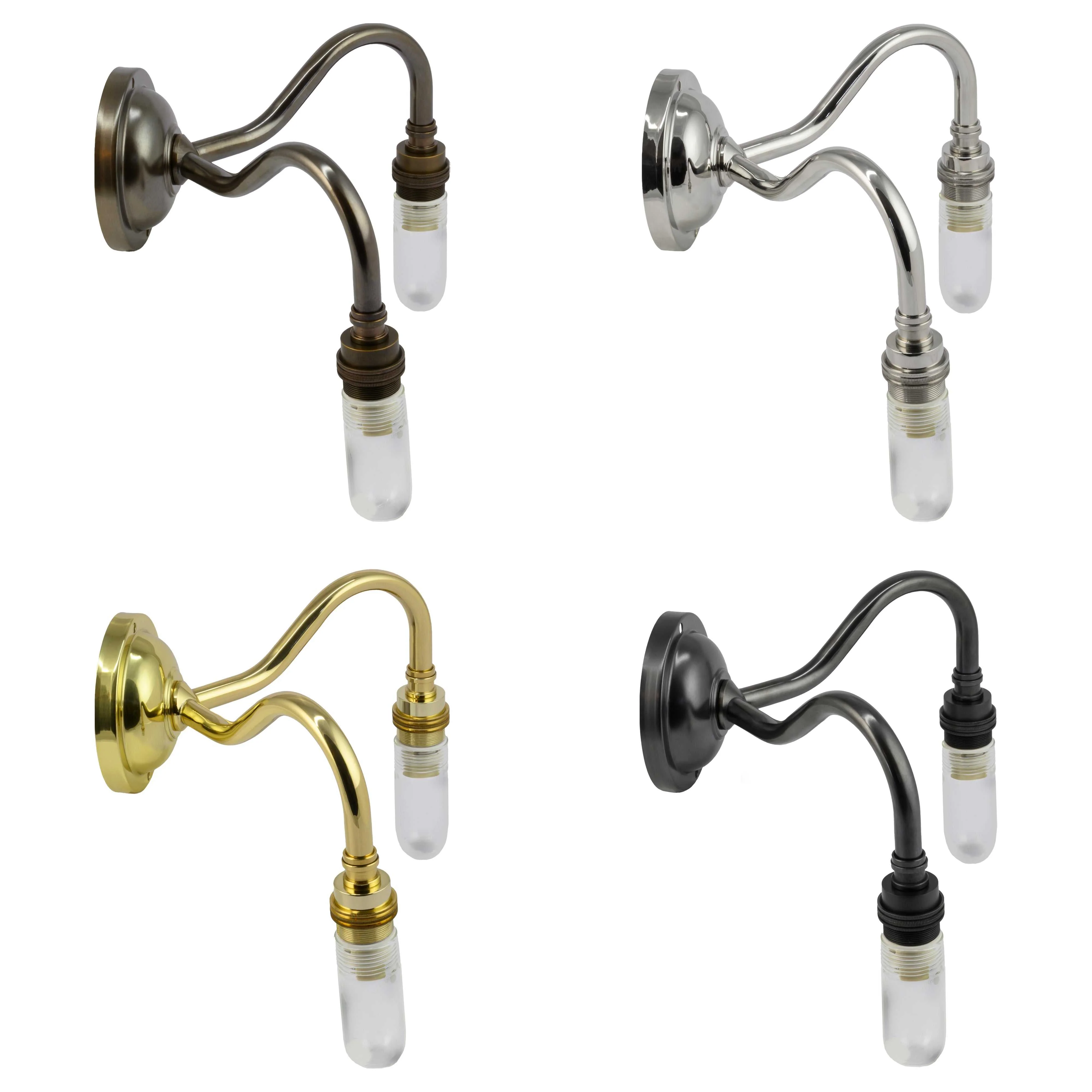 Camber Small Ribbed Glass Shade Bathroom Wall Light - Image 6