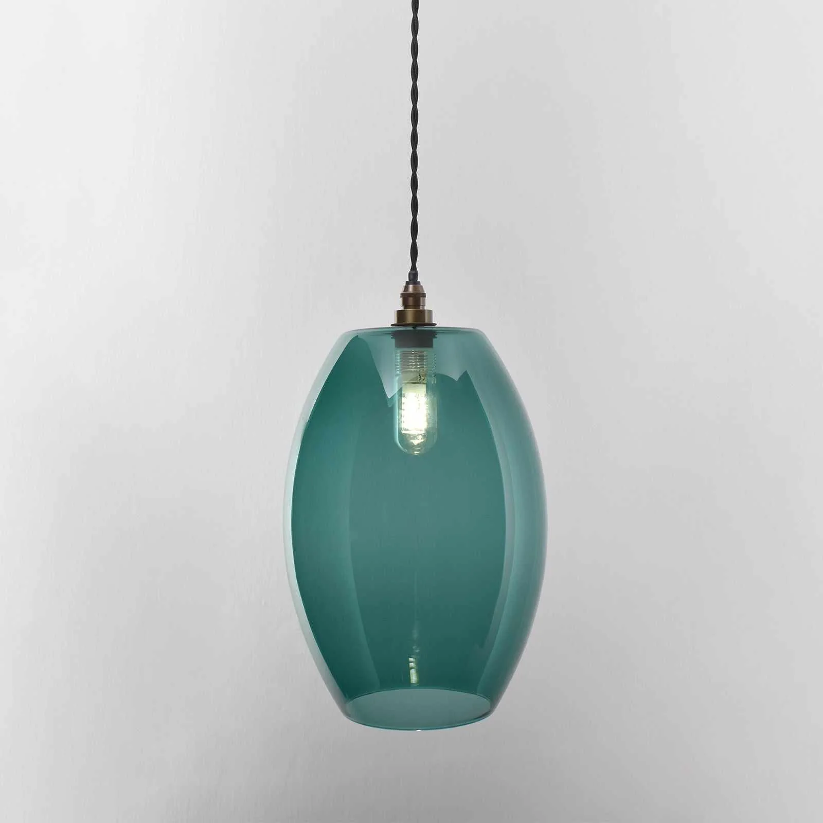 Camber Large Teal Glass Shade Bathroom Pendant Light