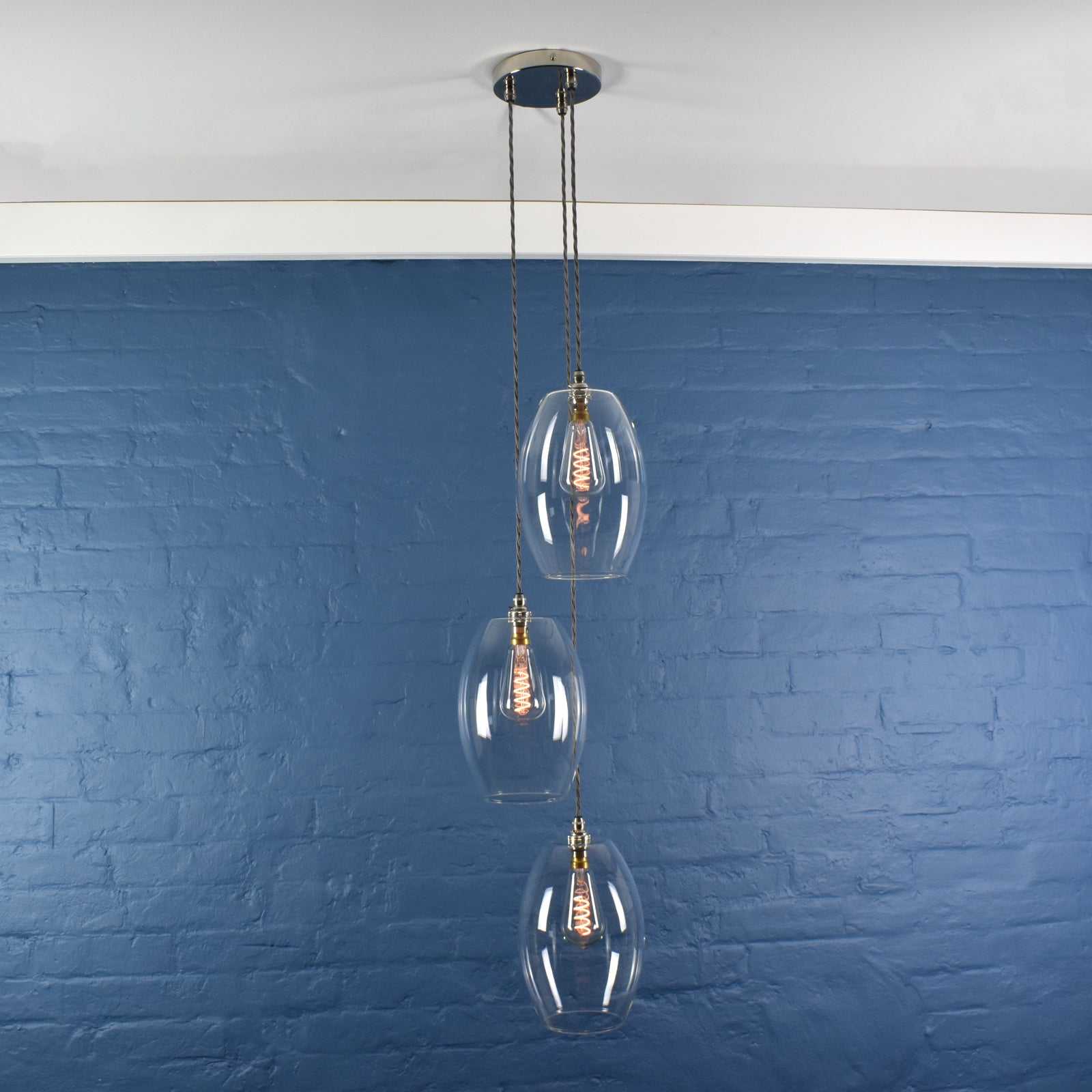 Camber Large Clear Glass Shade Cluster Pendant Light - Image 3