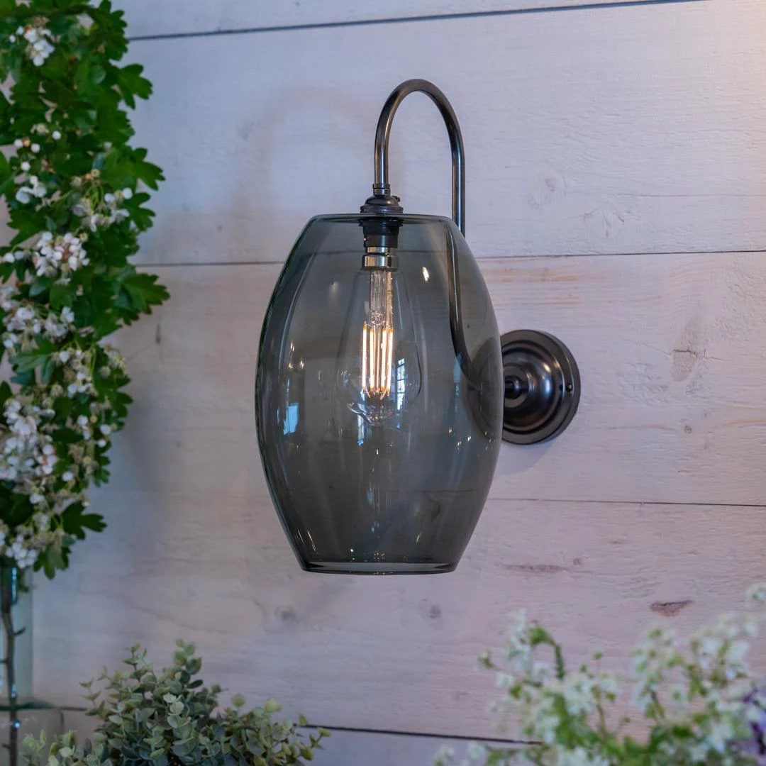 Camber Large Smoked Shade Wall Light