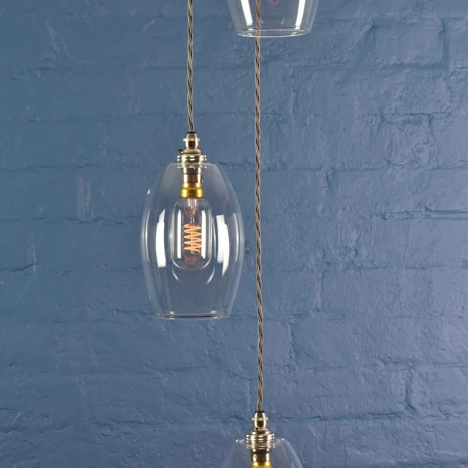 Camber Small Clear Glass Shade Cluster Pendant Light - Image 3