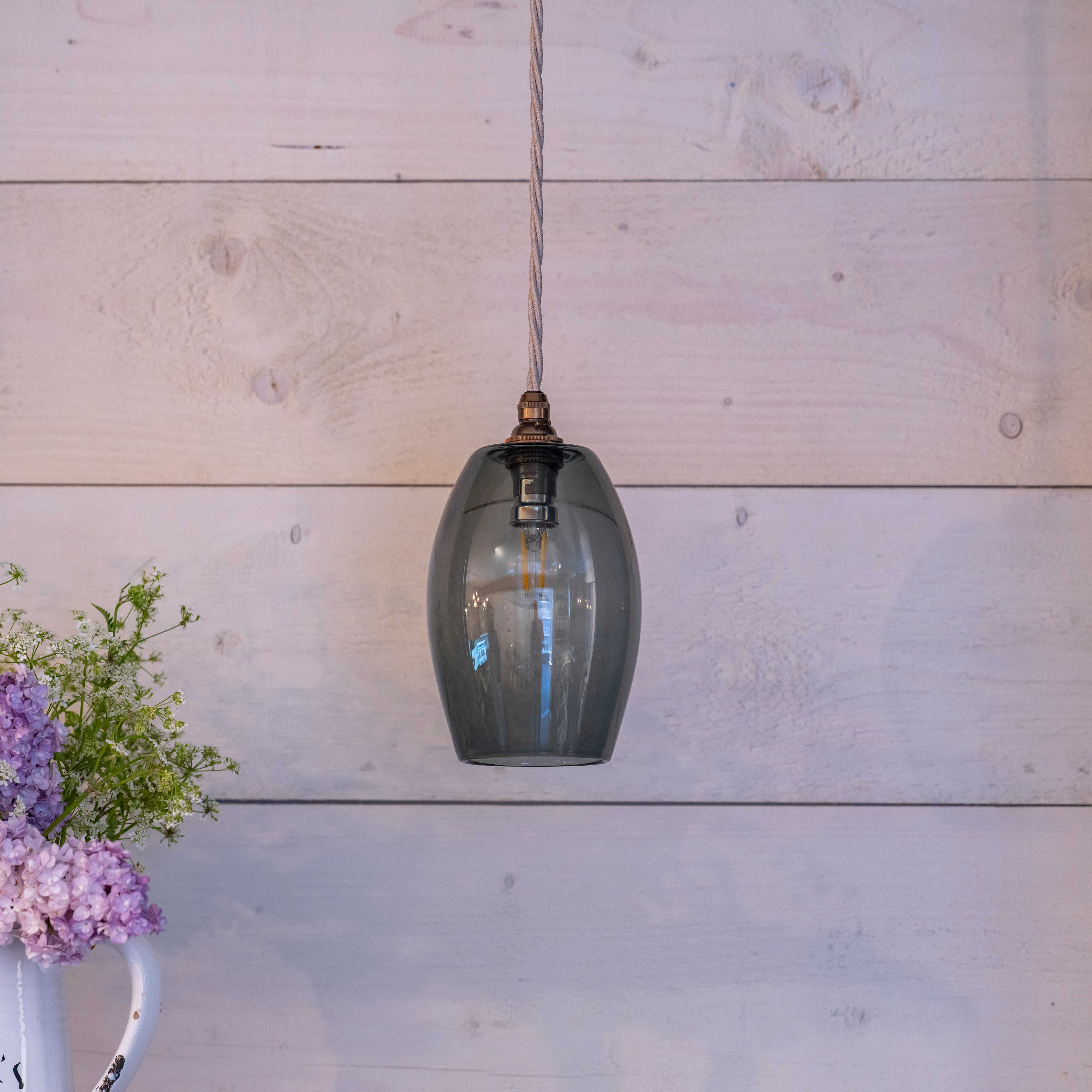 Camber Small Smoked Glass Shade Pendant Light - Image 2