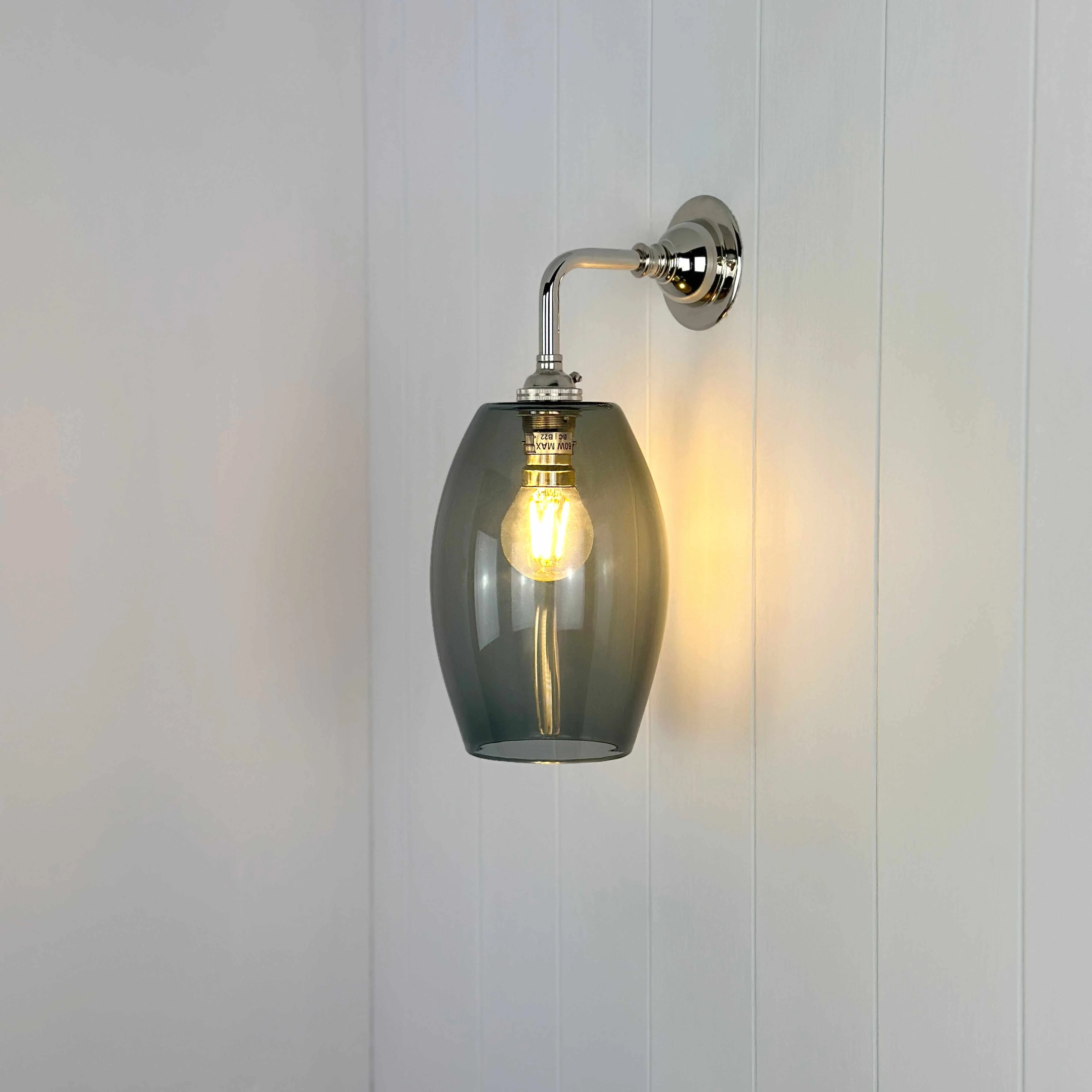 Camber Small Smoked Glass Shade Wall Light - Image 3
