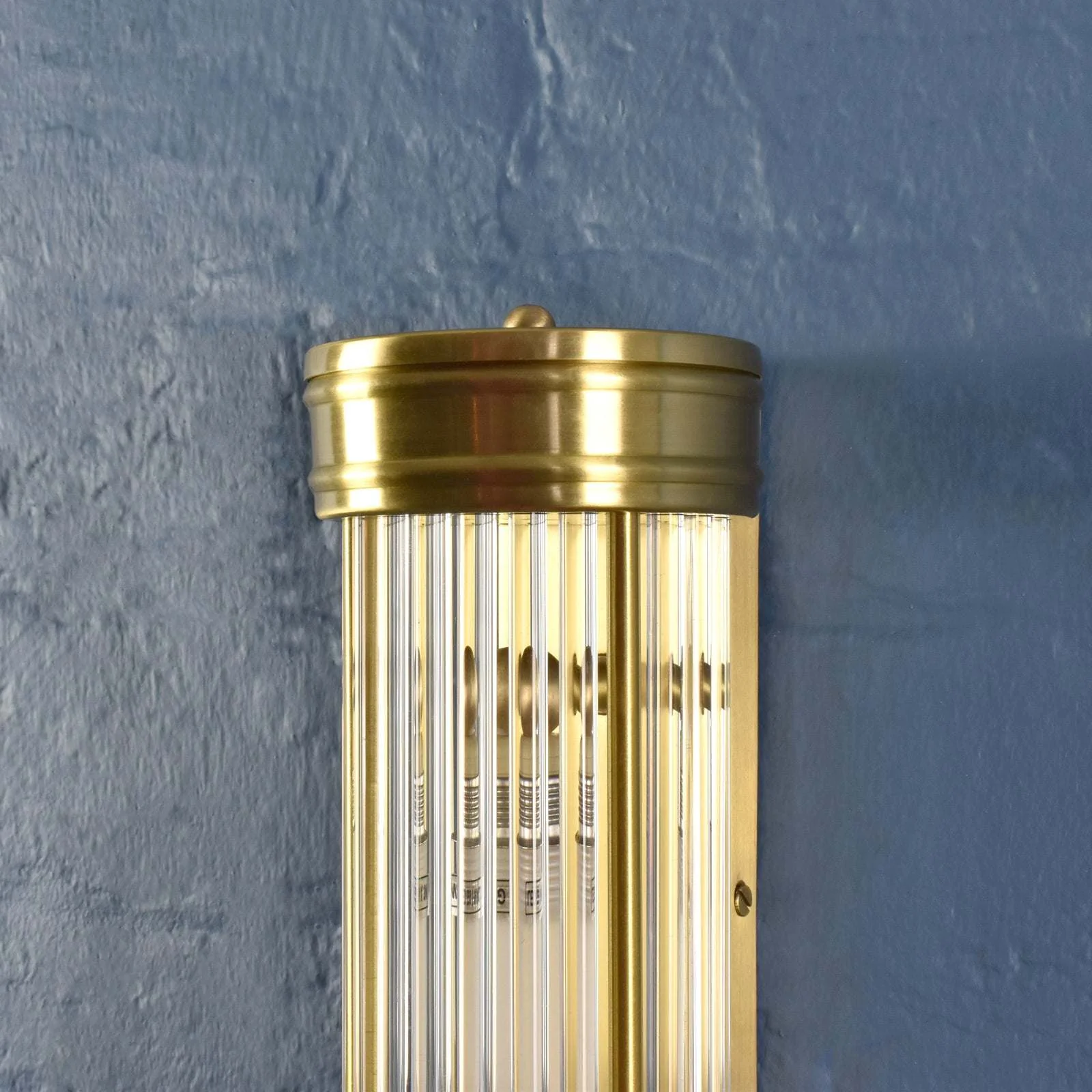 Chester Glass Rodded Bathroom Wall Light in Satin Brass - Image 4