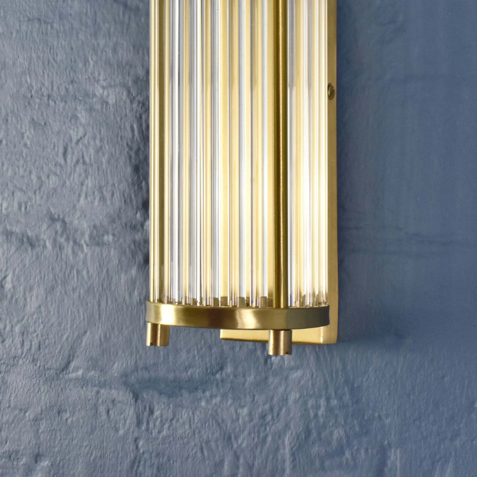 Chester Glass Rodded Bathroom Wall Light in Satin Brass - Image 5