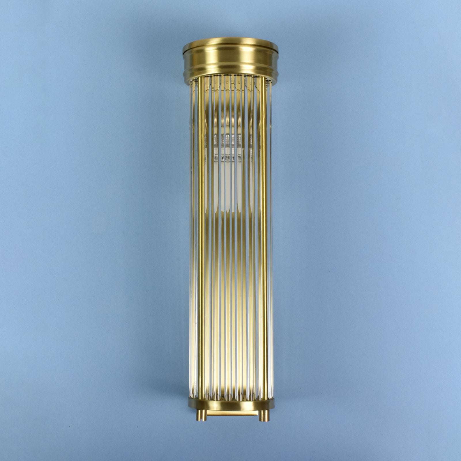 Chester Glass Rodded Bathroom Wall Light in Satin Brass - Image 6
