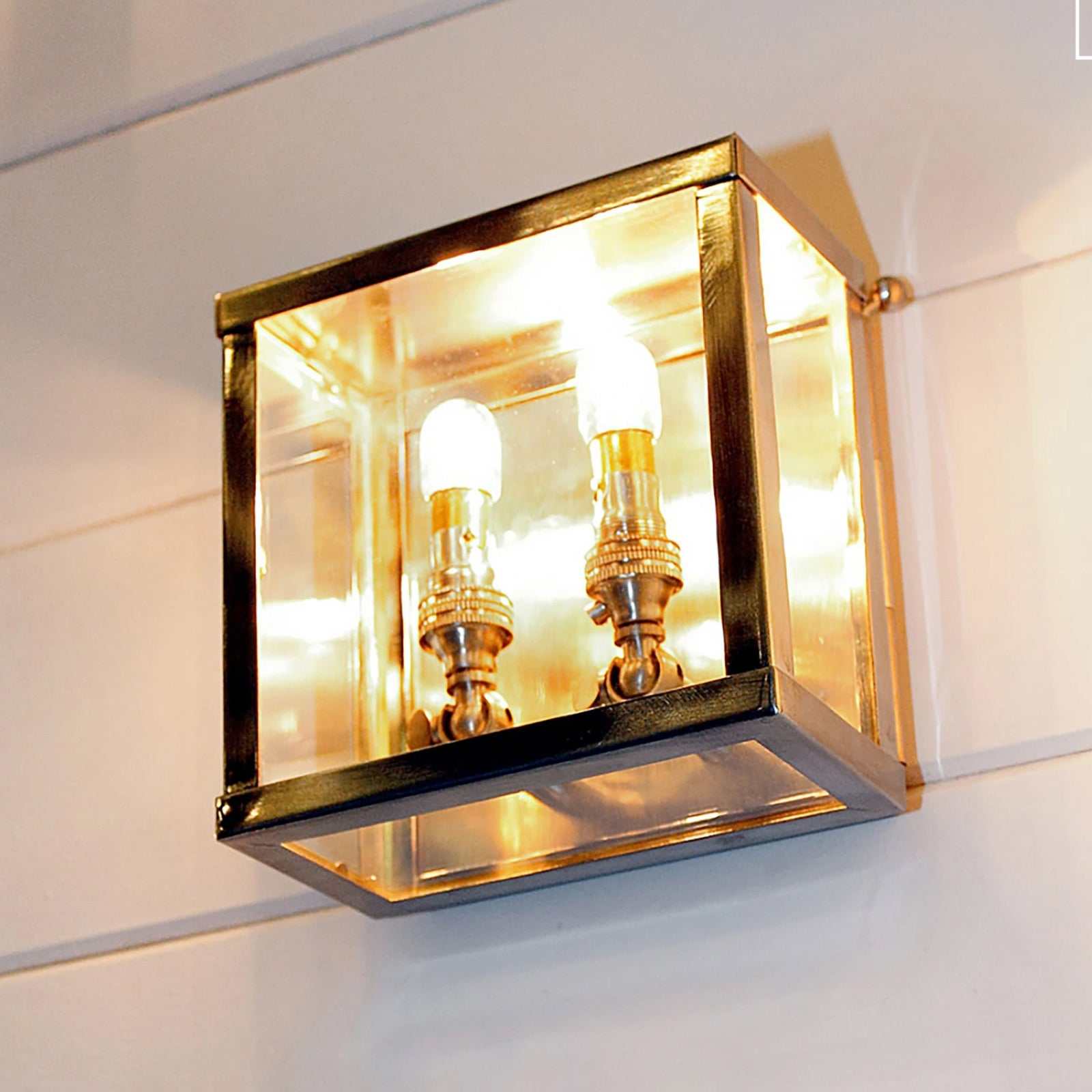 Chiswick Outdoor Double Lamp Wall Light in Nickel - Image 3