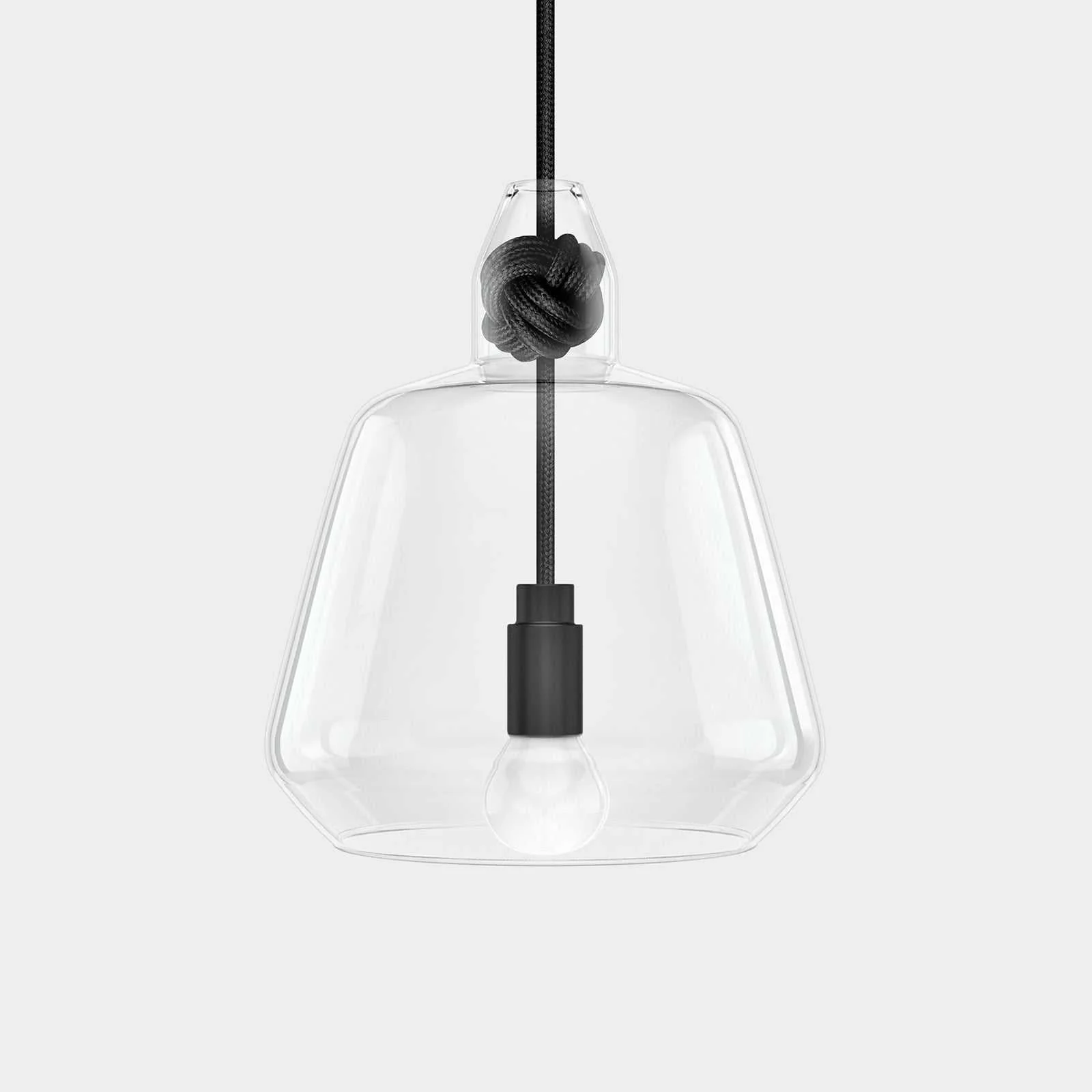 Contemporary Large Clear Glass Knot Pendant Light - Image 7