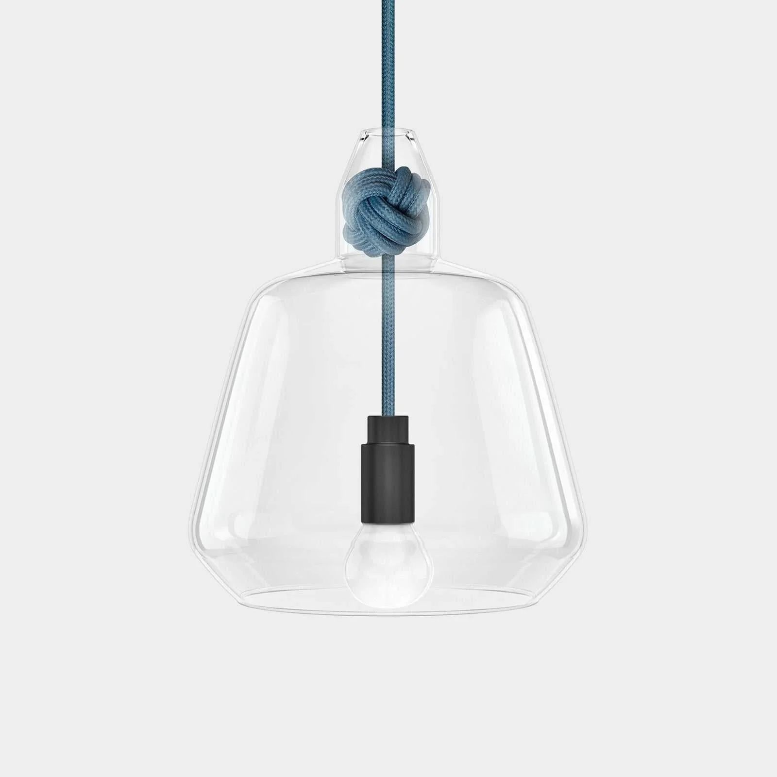 Contemporary Large Clear Glass Knot Pendant Light - Image 9