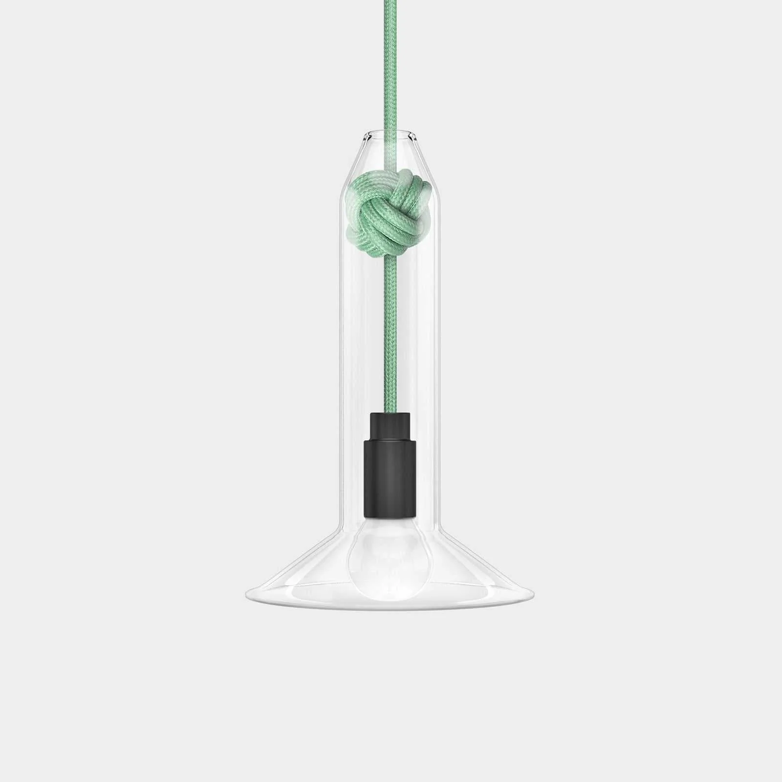 Contemporary Small Clear Glass Knot Pendant Light - Image 10