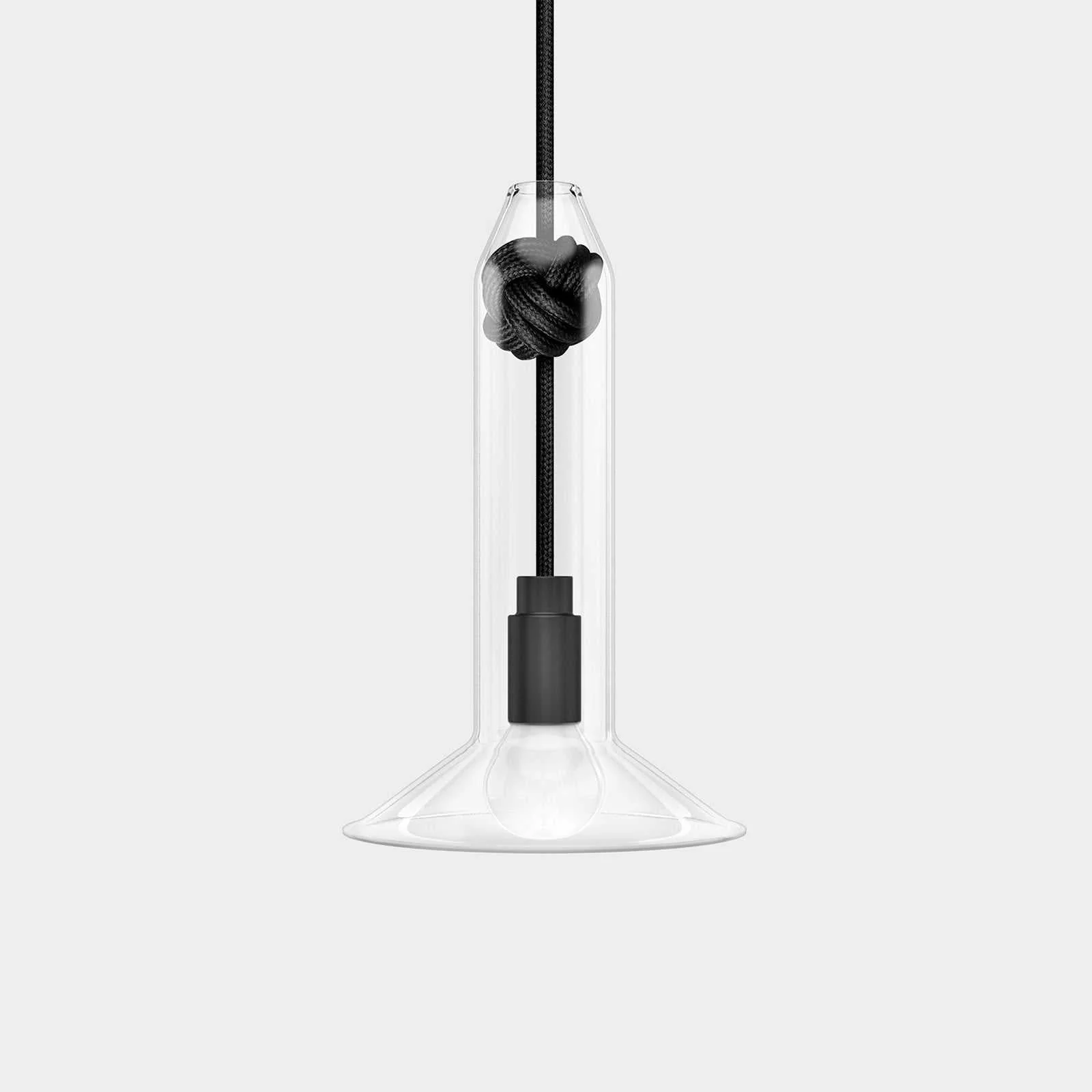 Contemporary Small Clear Glass Knot Pendant Light - Image 6
