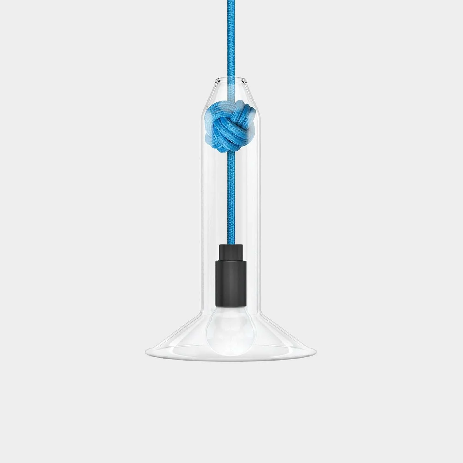 Contemporary Small Clear Glass Knot Pendant Light - Image 7
