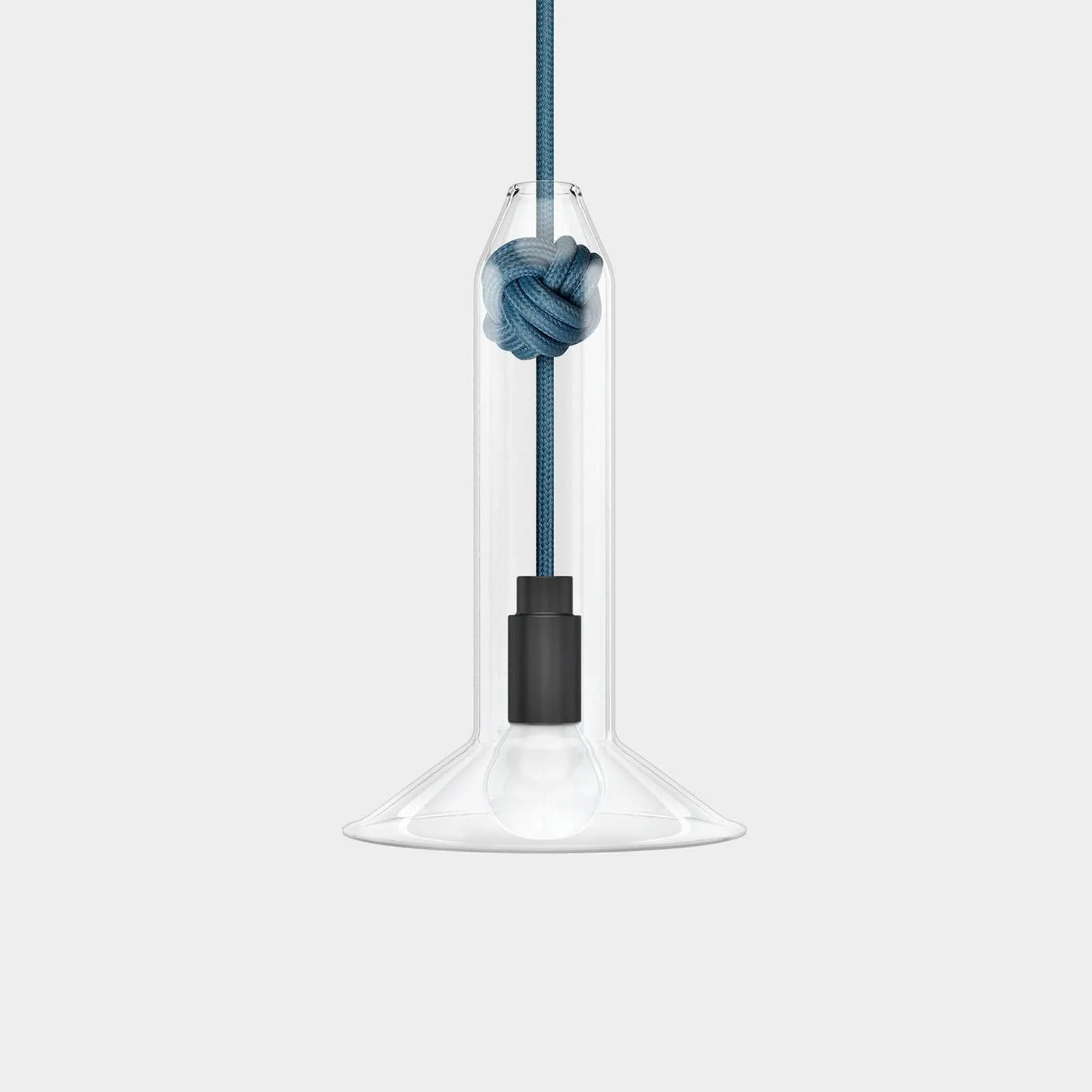 Contemporary Small Clear Glass Knot Pendant Light - Image 8