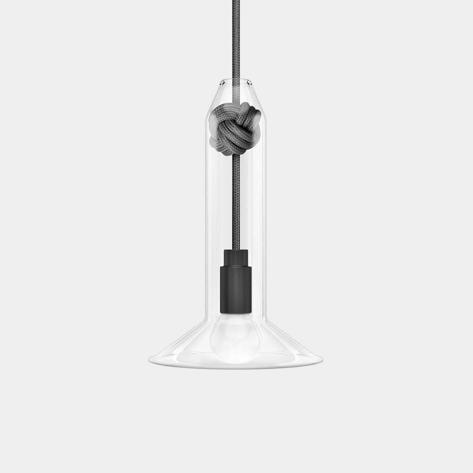 Contemporary Small Clear Glass Knot Pendant Light - Image 9