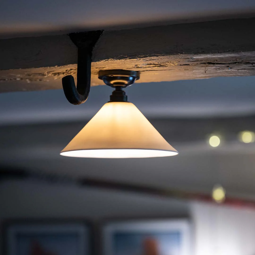 Coolie Ceramic Shade Flush Ceiling Light