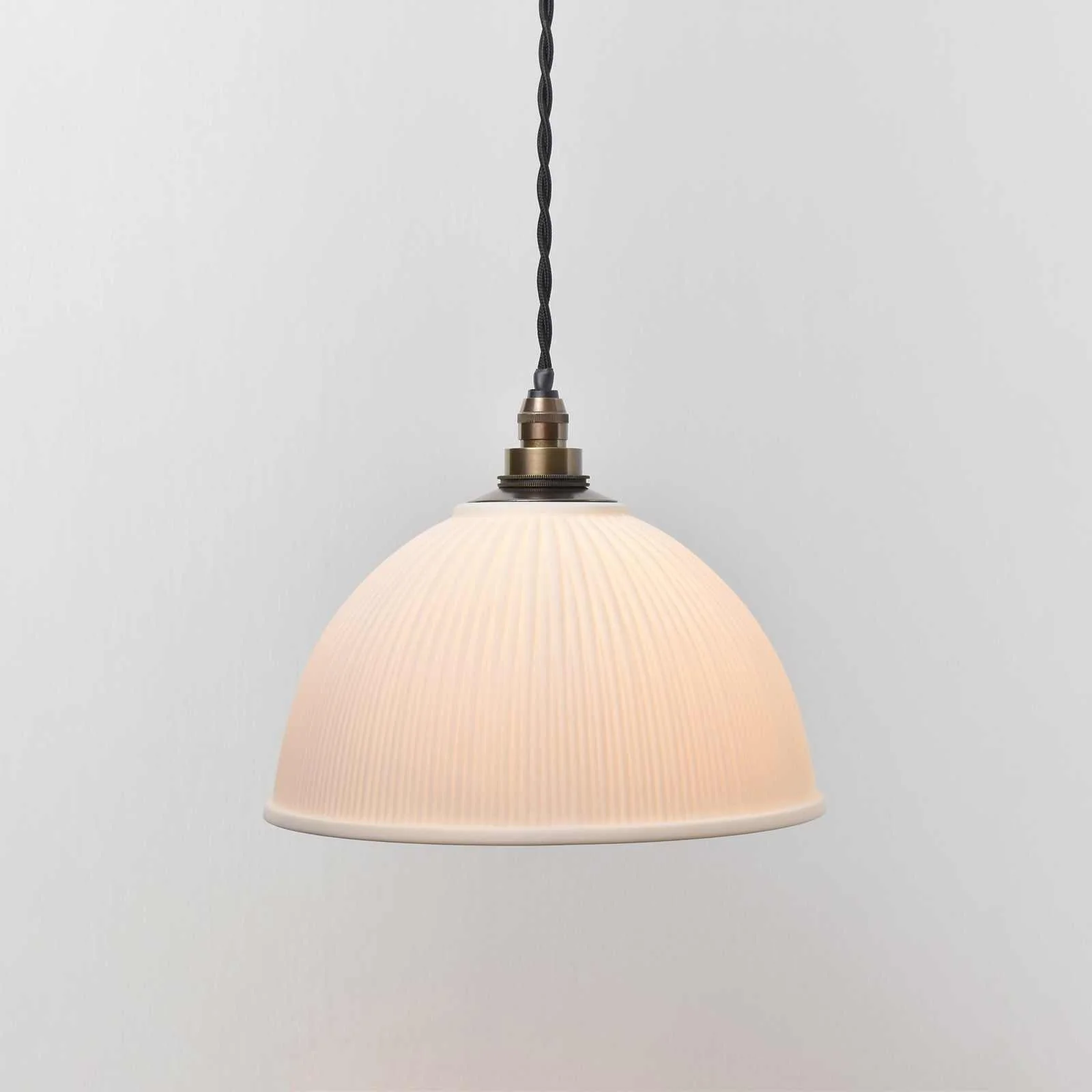 Denton Medium Ribbed Ceramic Shade Bathroom Pendant Light