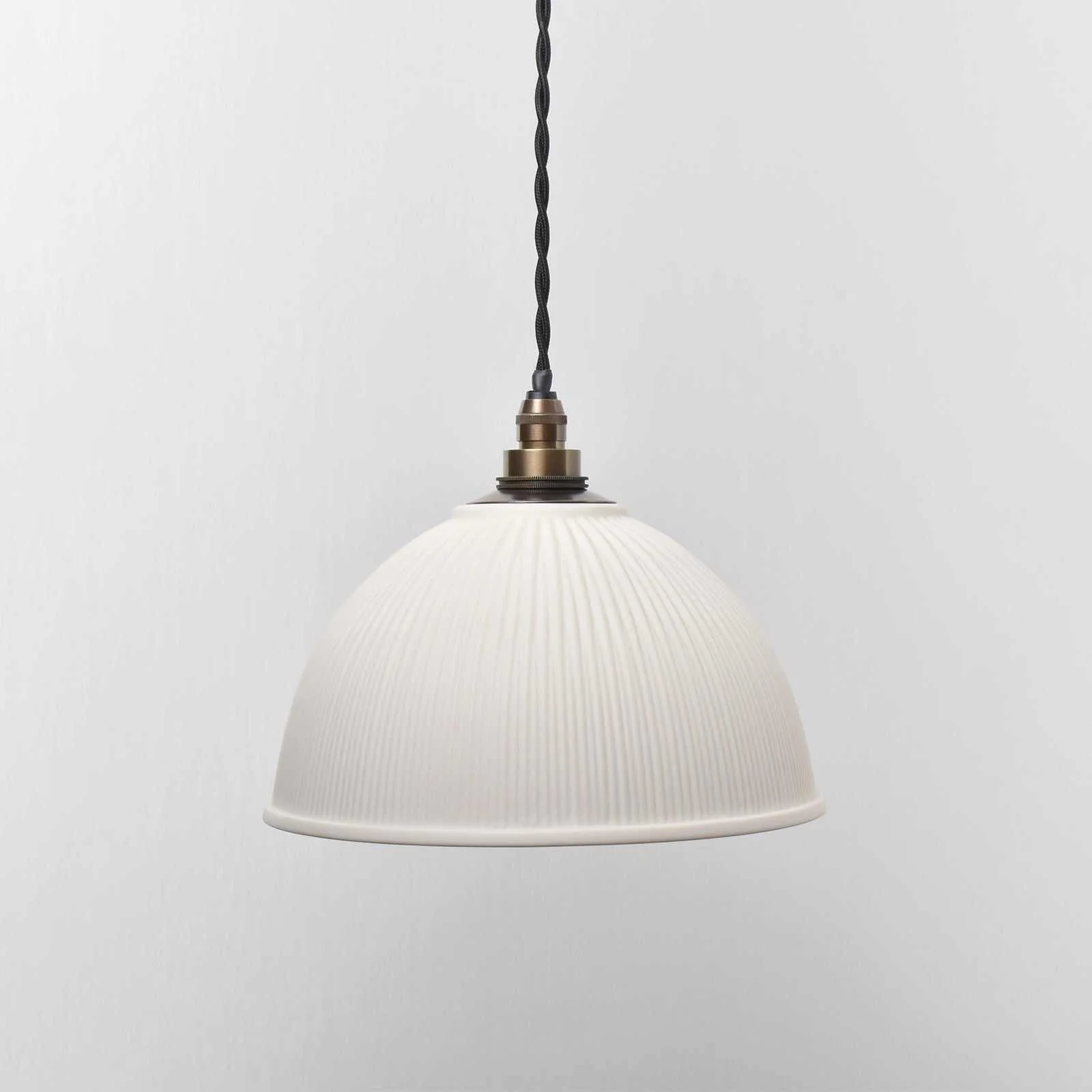 Denton Medium Ribbed Ceramic Shade Bathroom Pendant Light - Image 2
