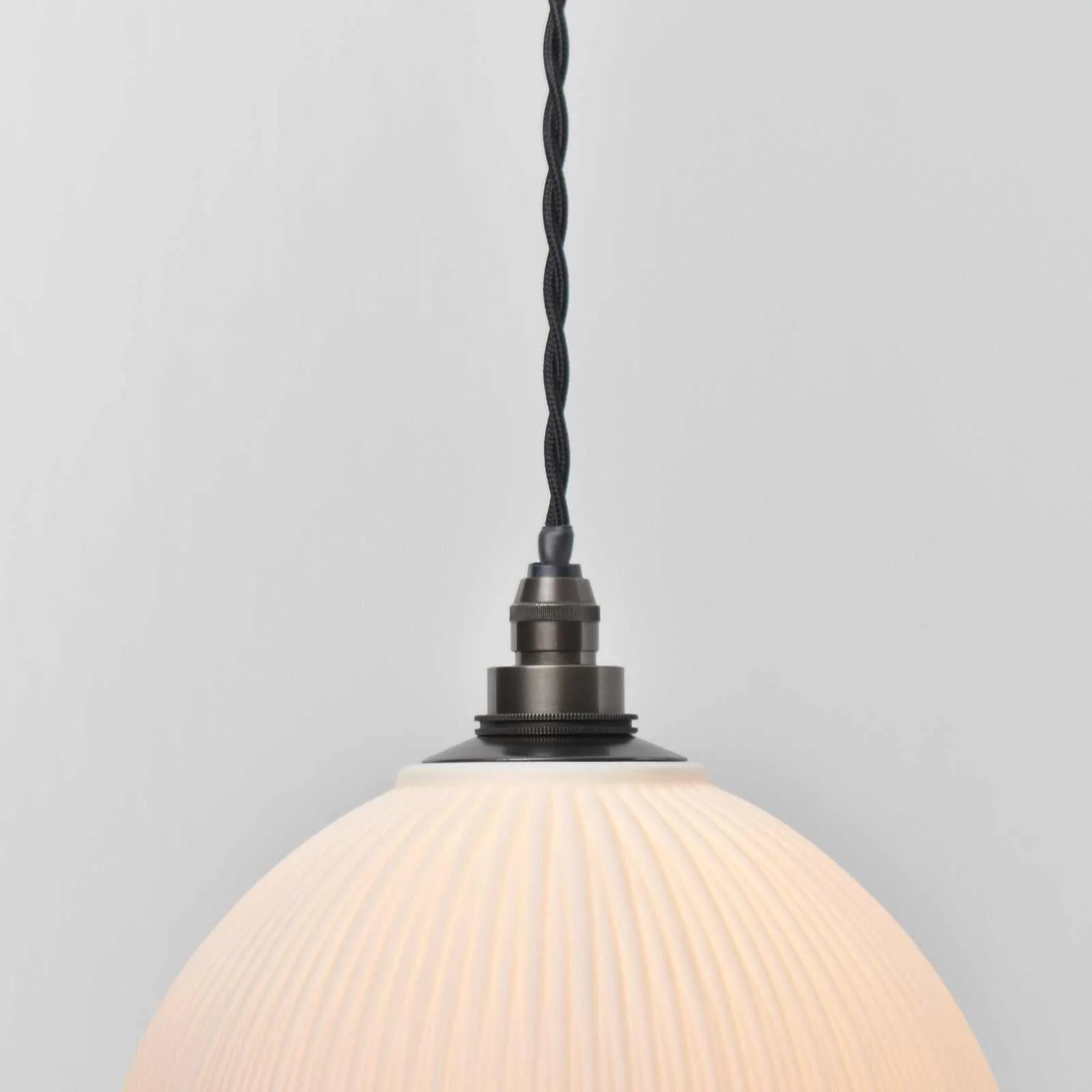 Denton Medium Ribbed Ceramic Shade Bathroom Pendant Light - Image 3