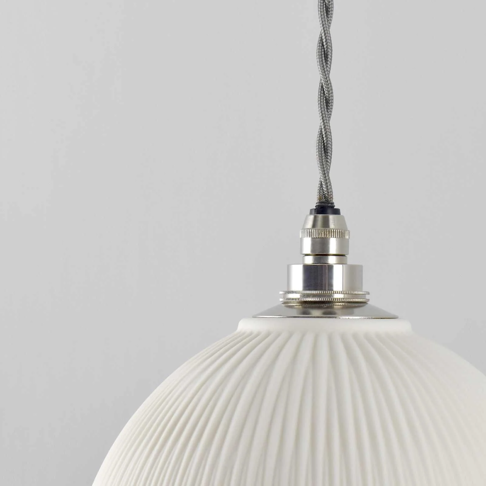 Denton Medium Ribbed Ceramic Shade Bathroom Pendant Light - Image 4
