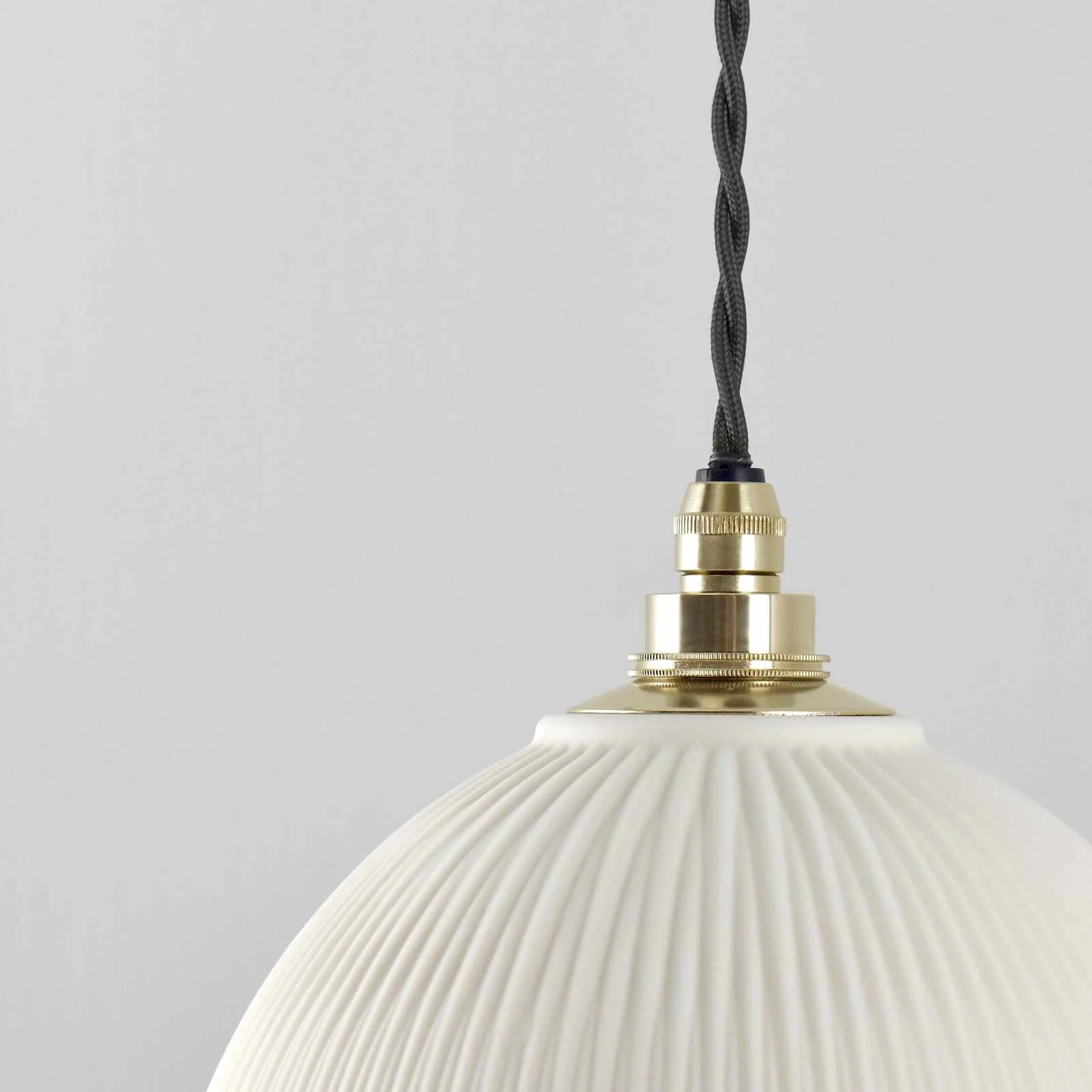 Denton Medium Ribbed Ceramic Shade Bathroom Pendant Light - Image 5