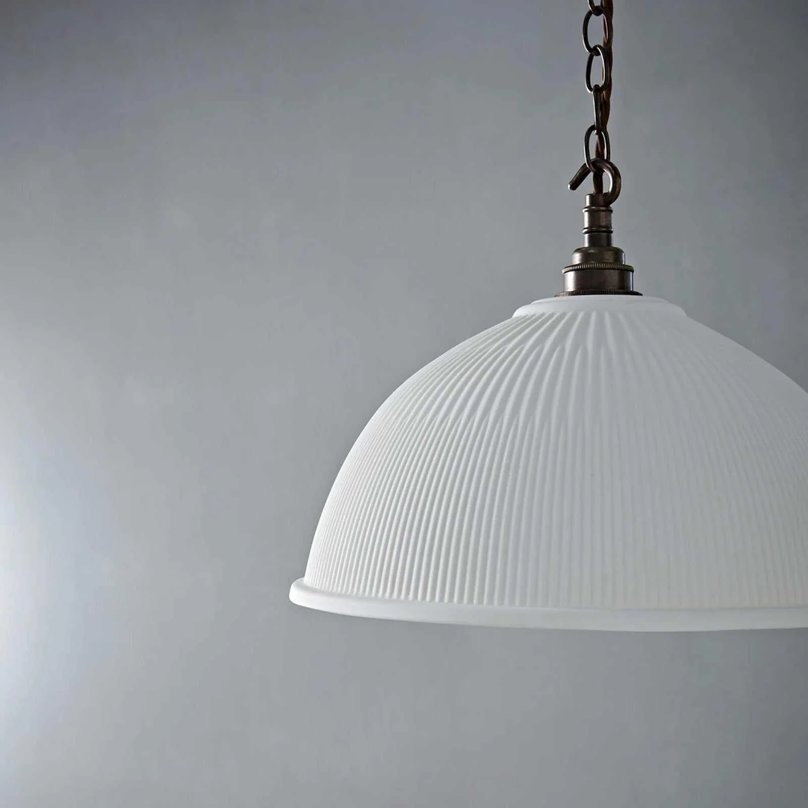 Denton Large Ribbed Ceramic Shade Pendant Light - Image 4