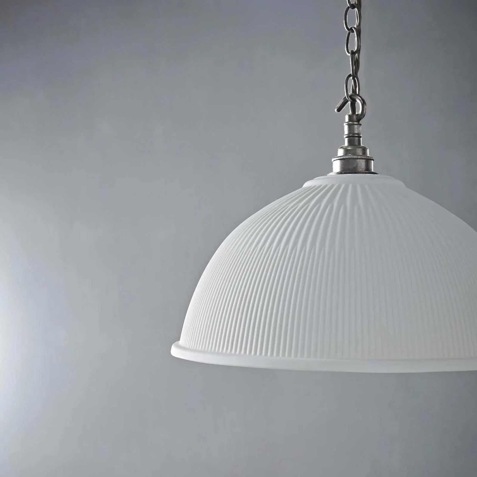 Denton Large Ribbed Ceramic Shade Pendant Light - Image 5