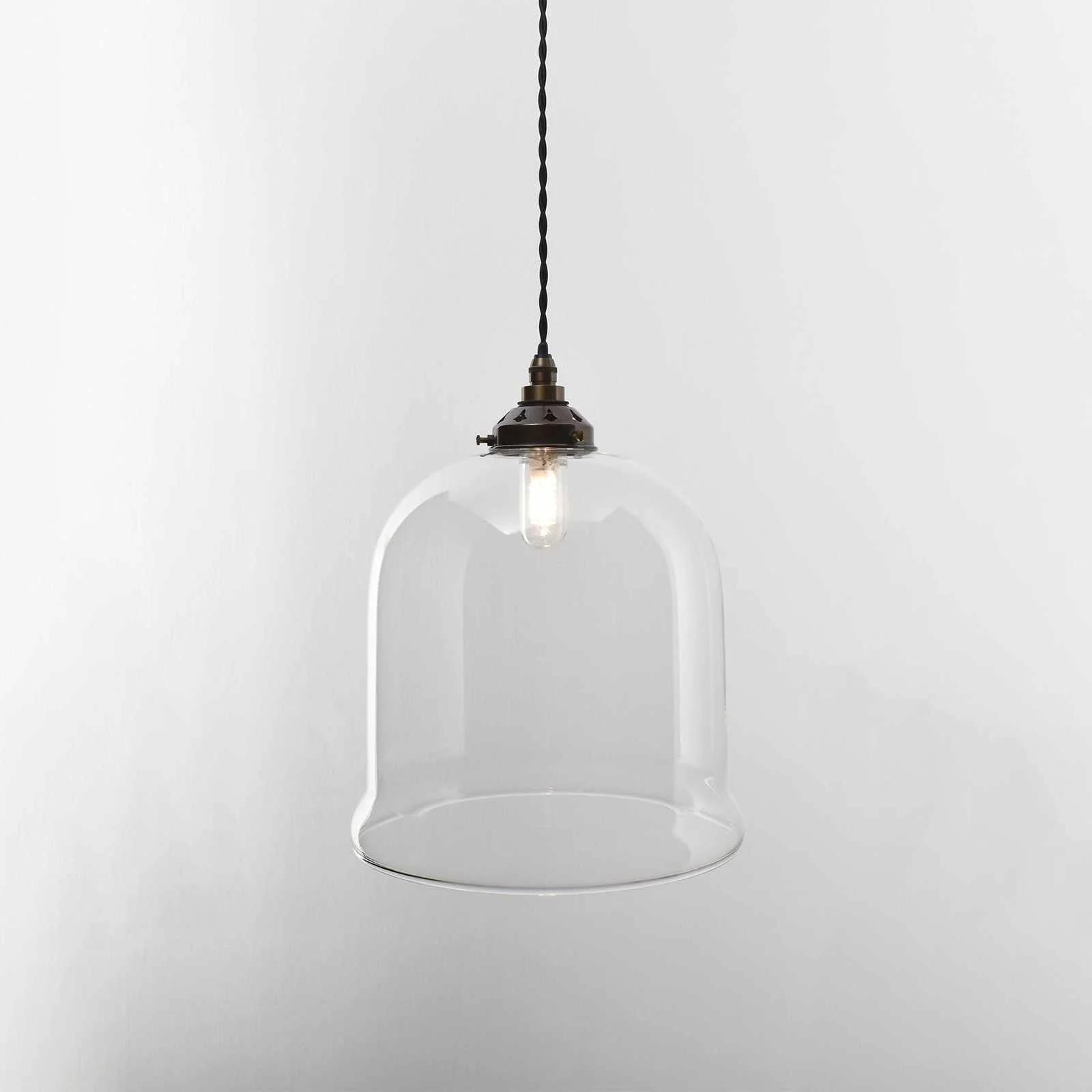 Hythe Medium Clear Glass Shade Bathroom Pendant Light