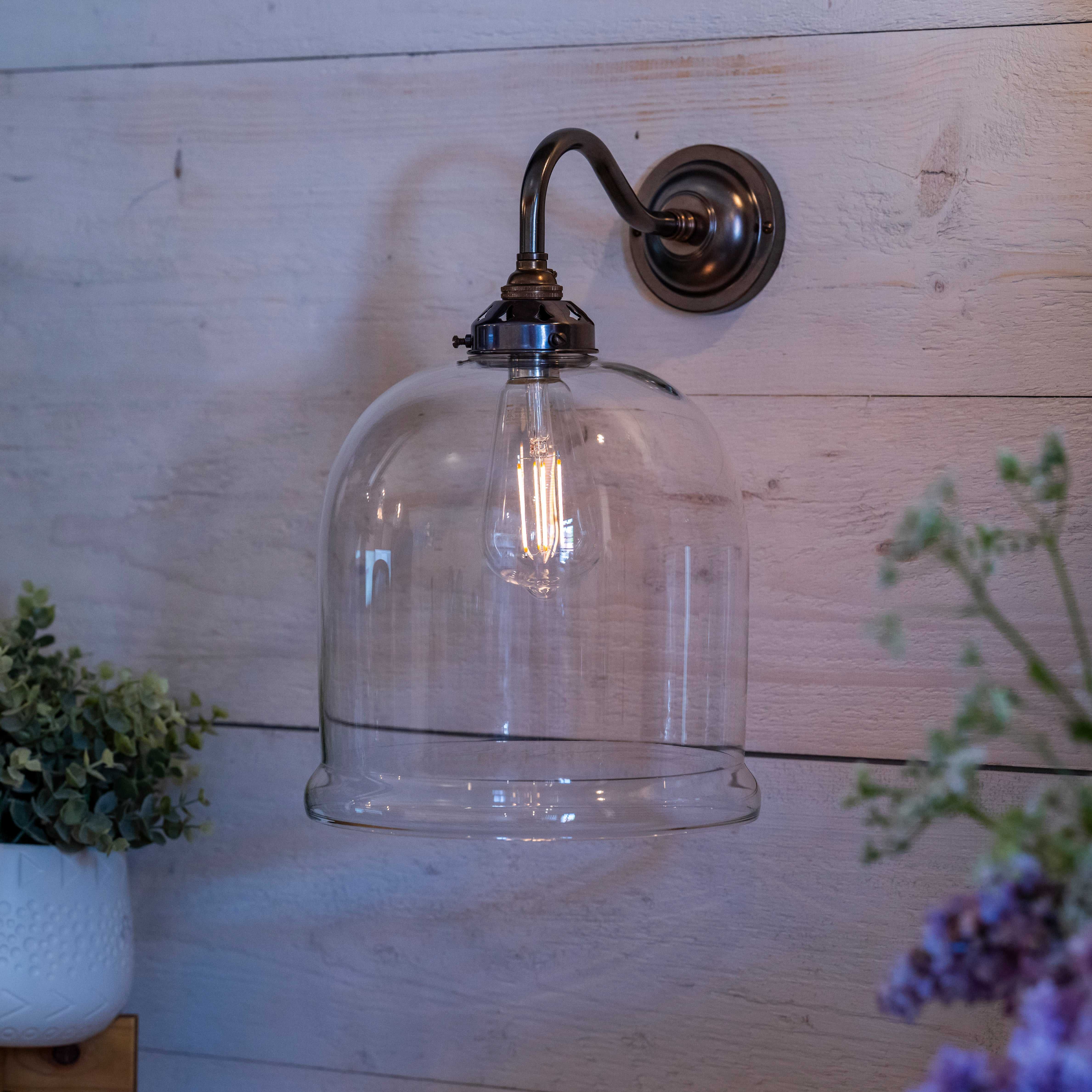 Hythe Medium Clear Glass Shade Wall Light