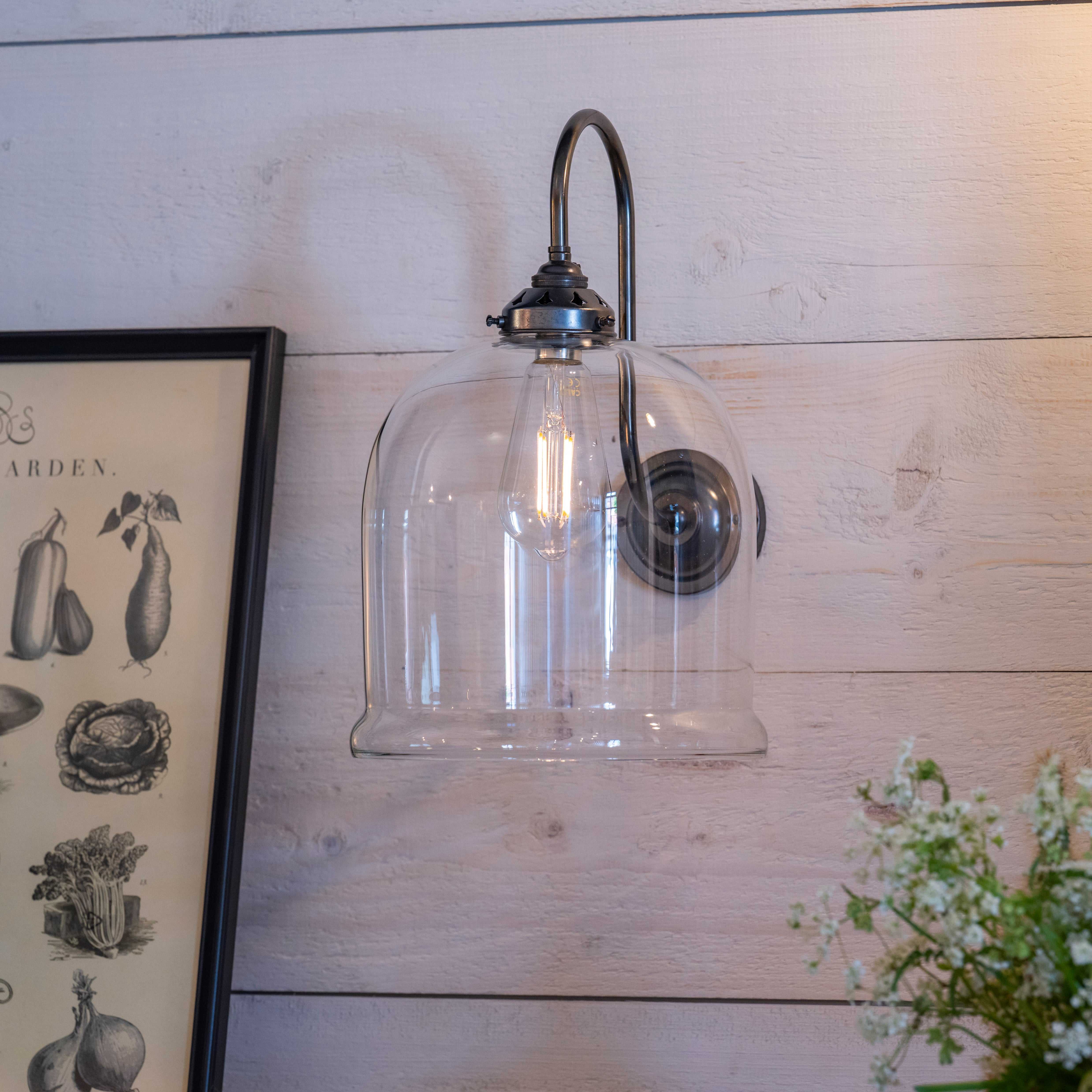 Hythe Medium Clear Glass Shade Wall Light - Image 2