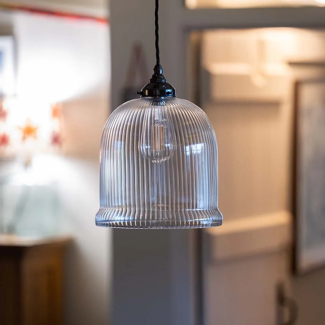 Hythe Medium Prismatic Glass Shade Pendant Light - Image 2